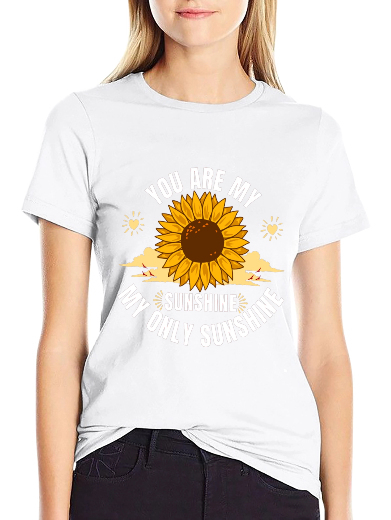 Black You Are My Sunshine Sunflower Graphic T-Shirt view 9