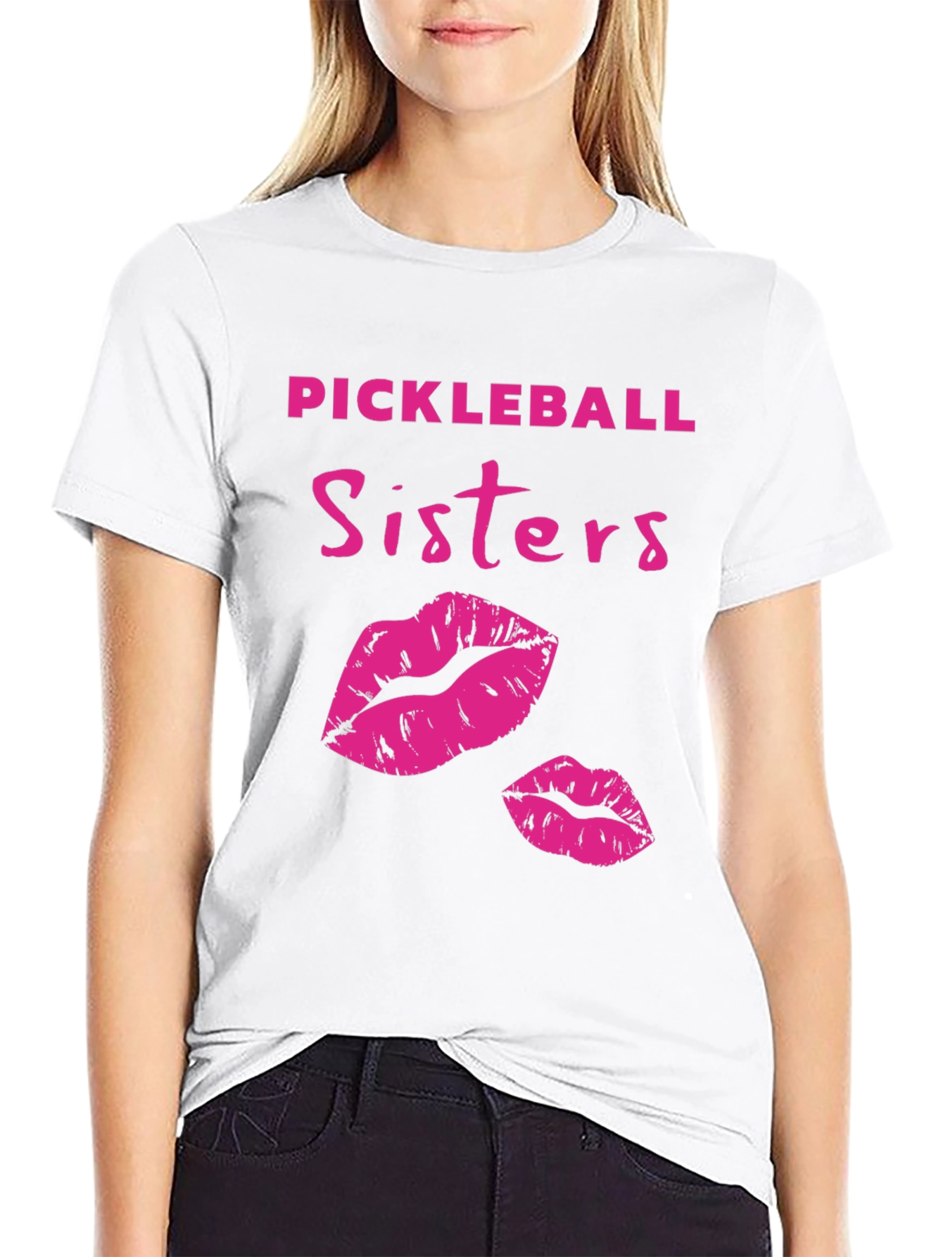 Black Pickleball Sisters Graphic T-Shirt view 9