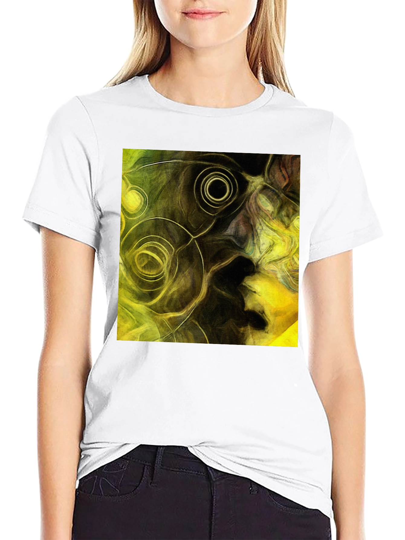 Black Abstract Art Black T-Shirt view 9