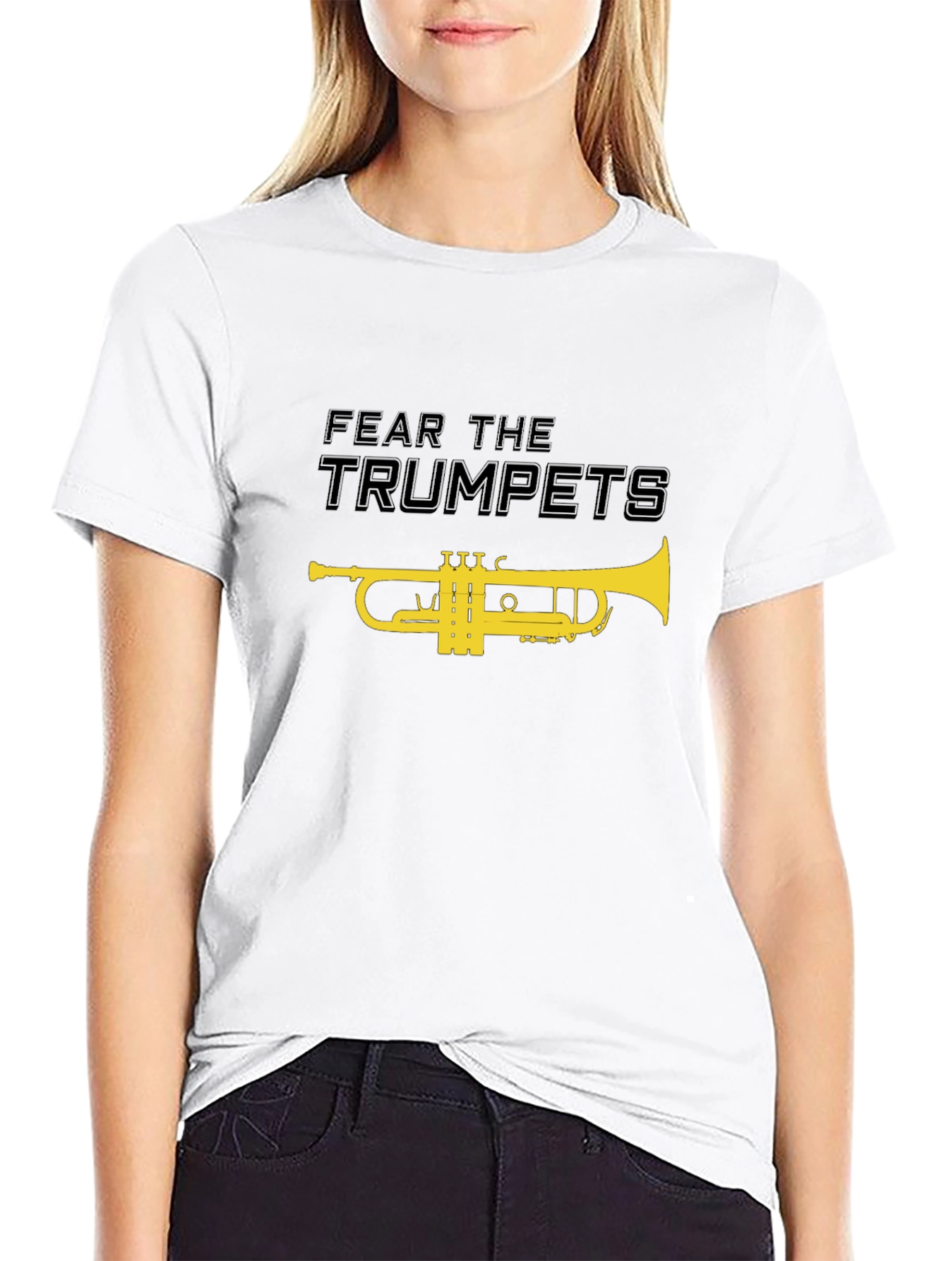 Black Fear the Trumpets T-Shirt - Novelty Music Tee view 9