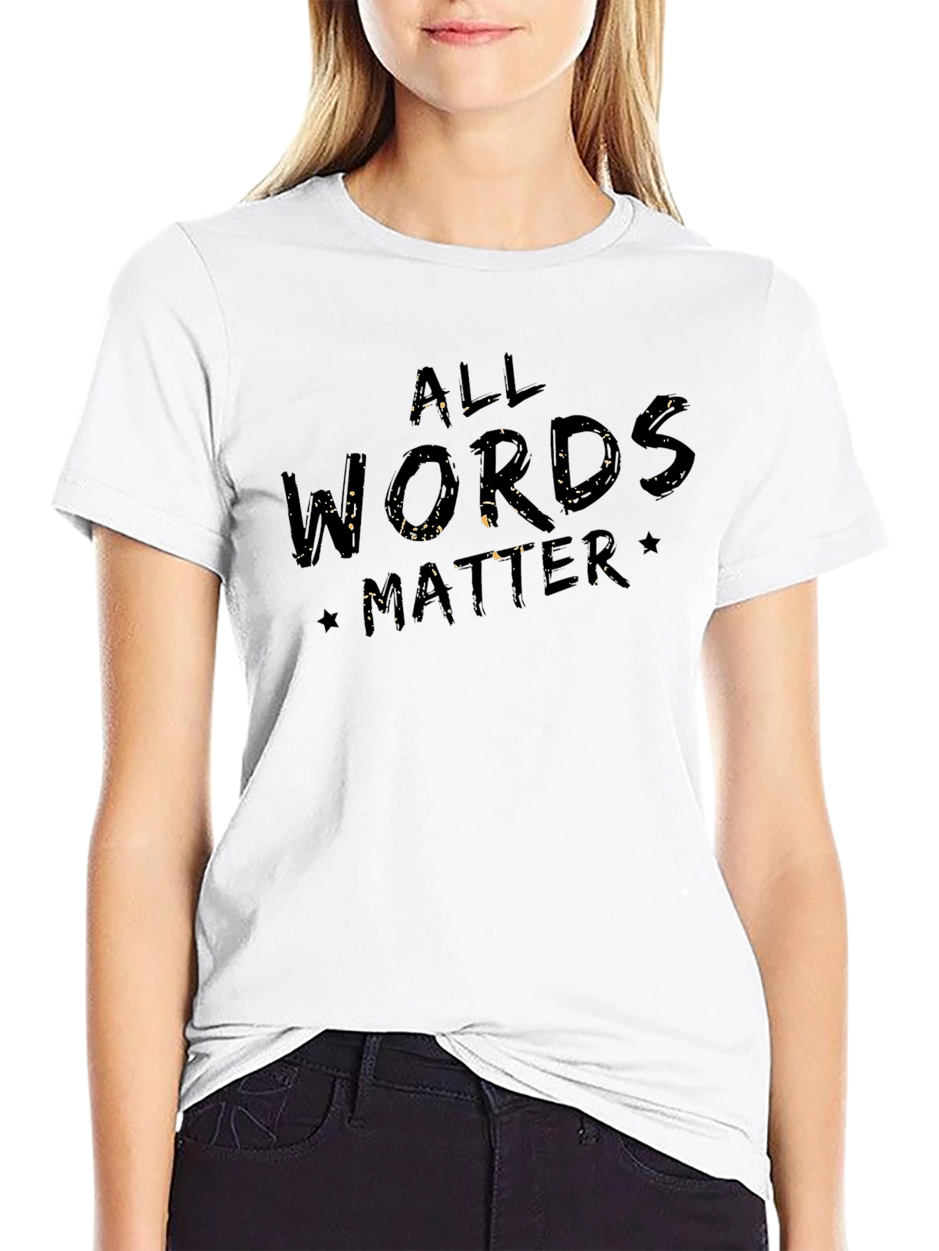 Black All Words Matter Graphic T-Shirt view 9