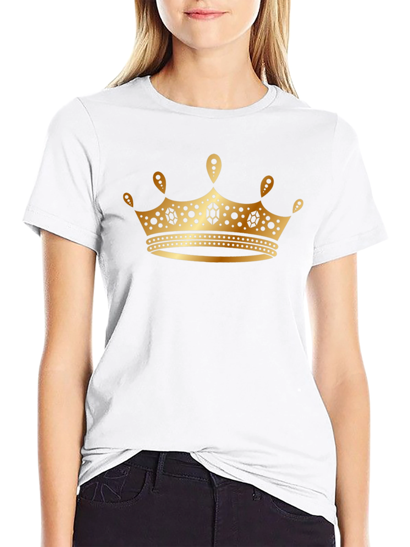 Black Gold Crown Graphic Black T-Shirt view 9