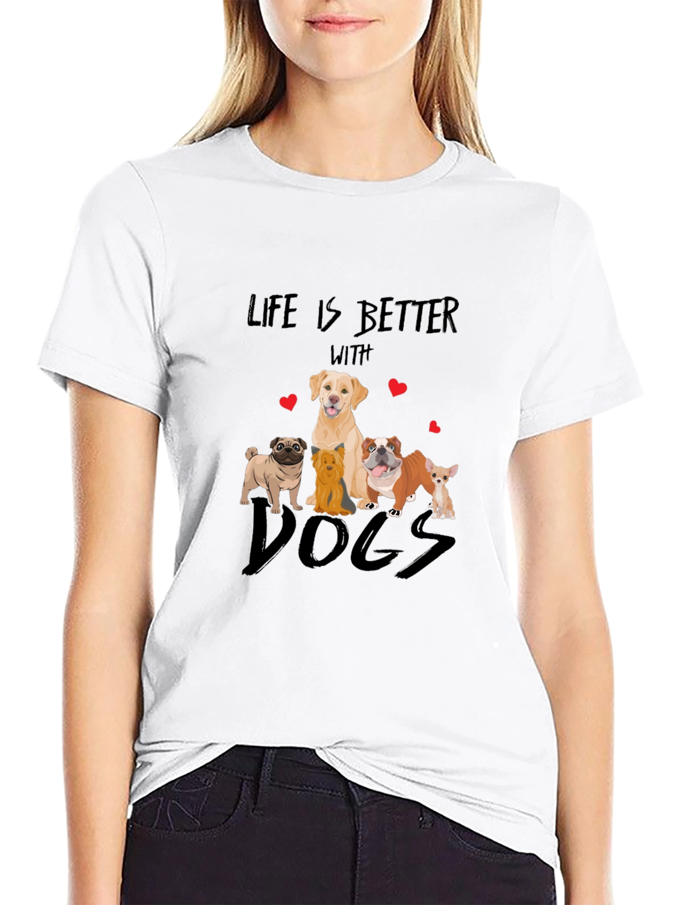 Black Life is Better With Dogs T-Shirt view 9
