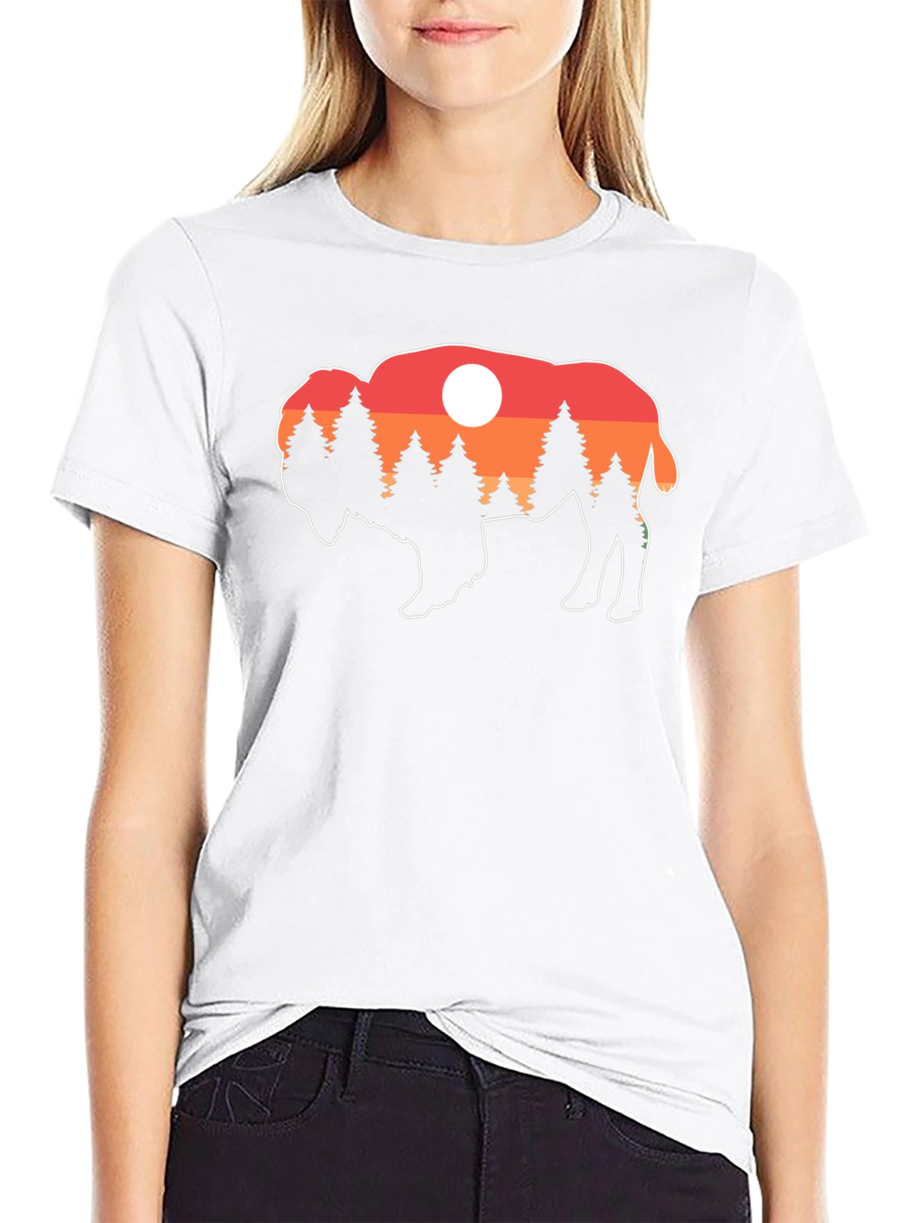 Black Buffalo Sunset T-Shirt - Nature Inspired Graphic Tee view 9