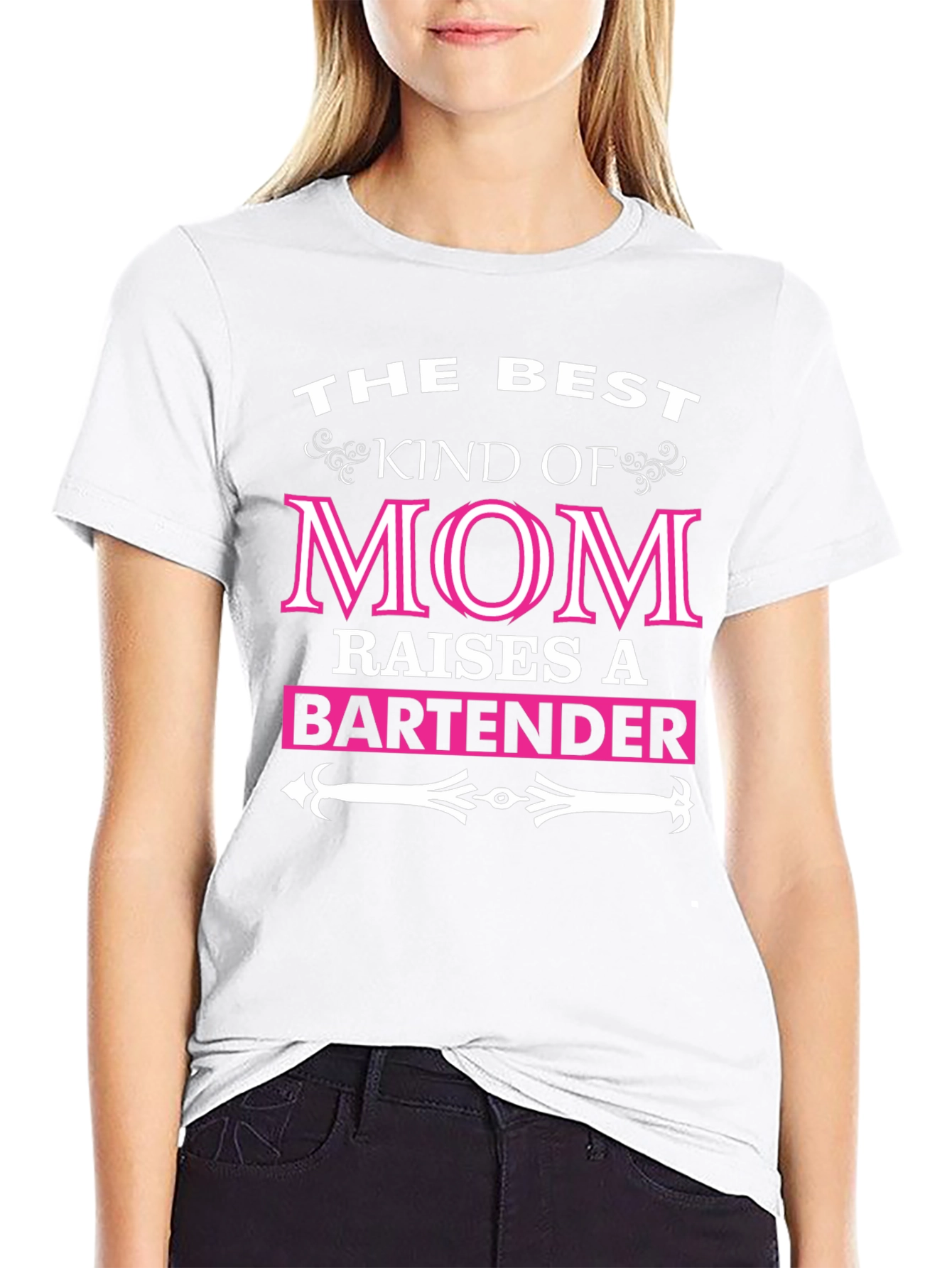 Black Best Kind of Mom Bartender T-Shirt view 9