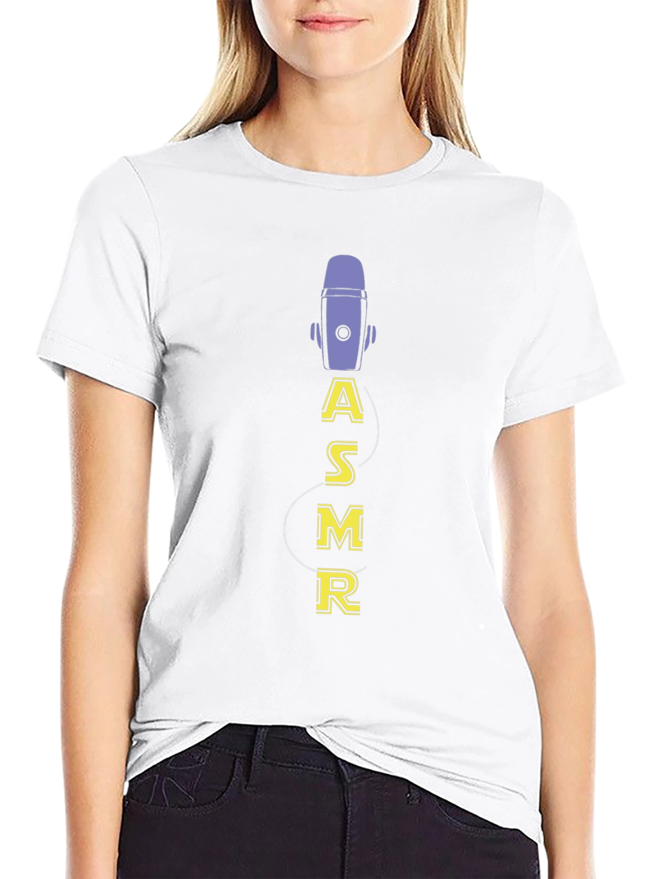 Black ASMR Microphone Graphic Black Tee view 9