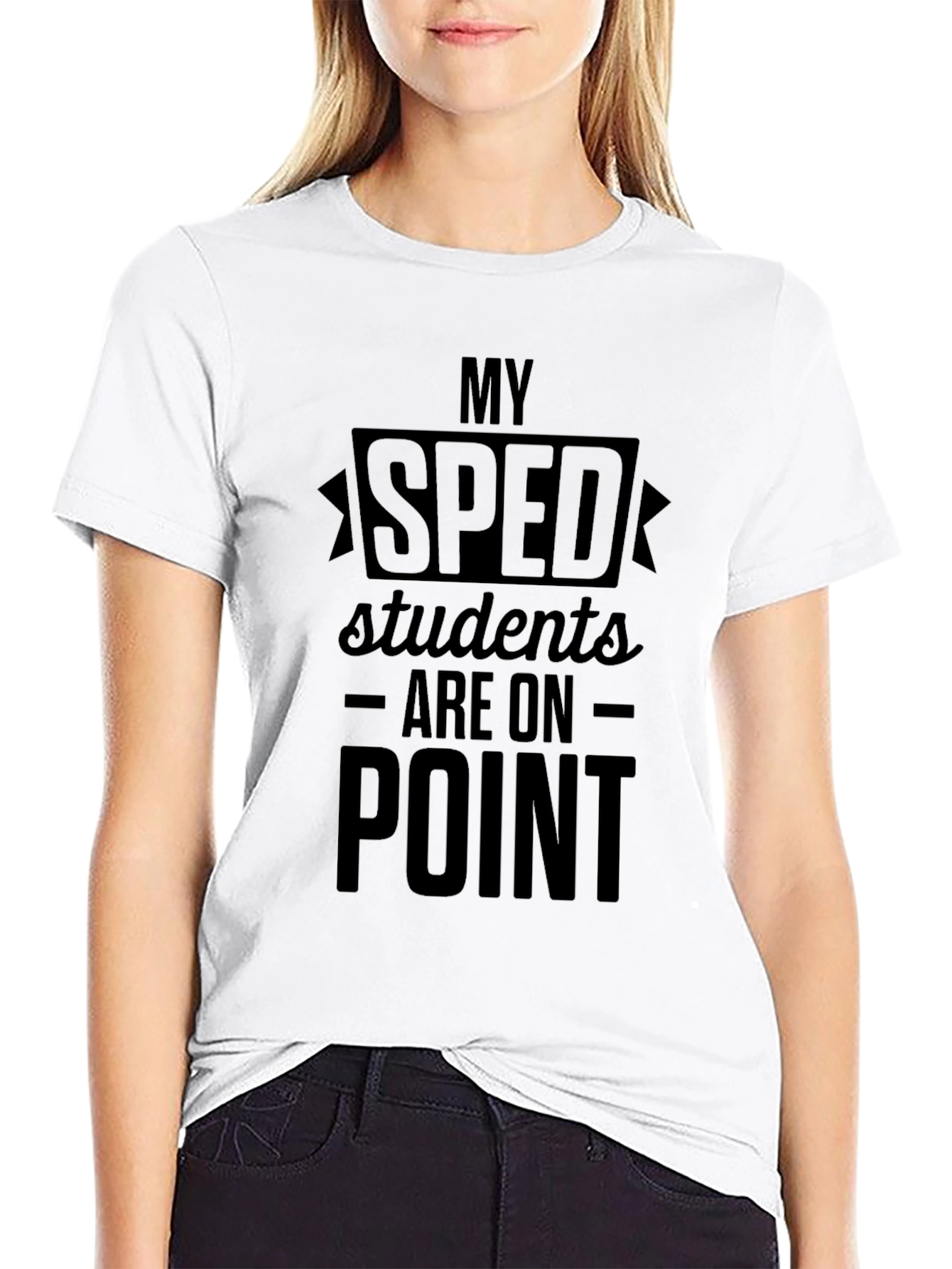 Black SPED Teacher T-Shirt - Students Are On Point view 9