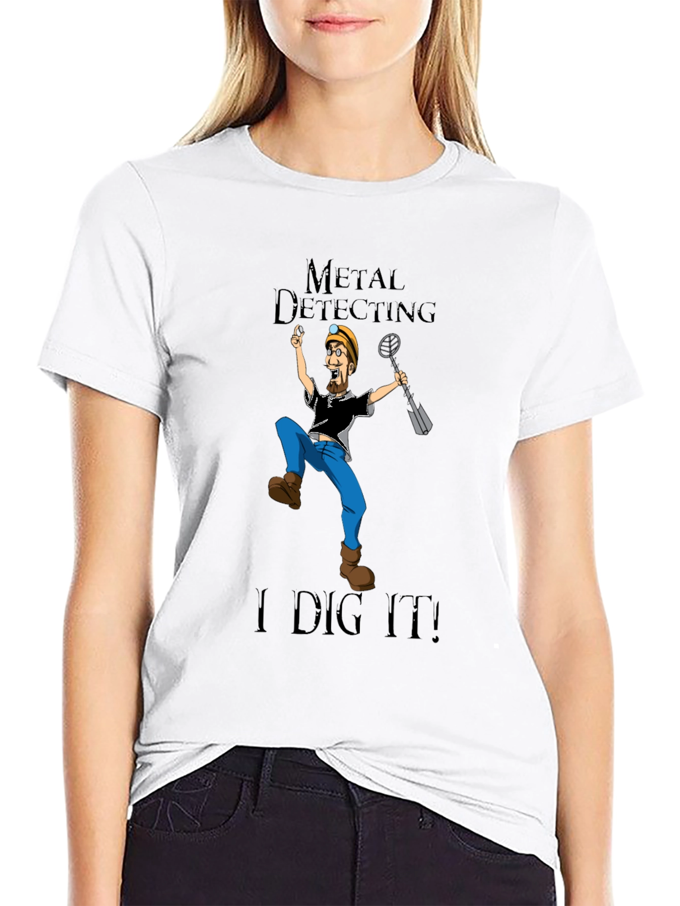 Black Metal Detecting T-Shirt - I Dig It! view 9