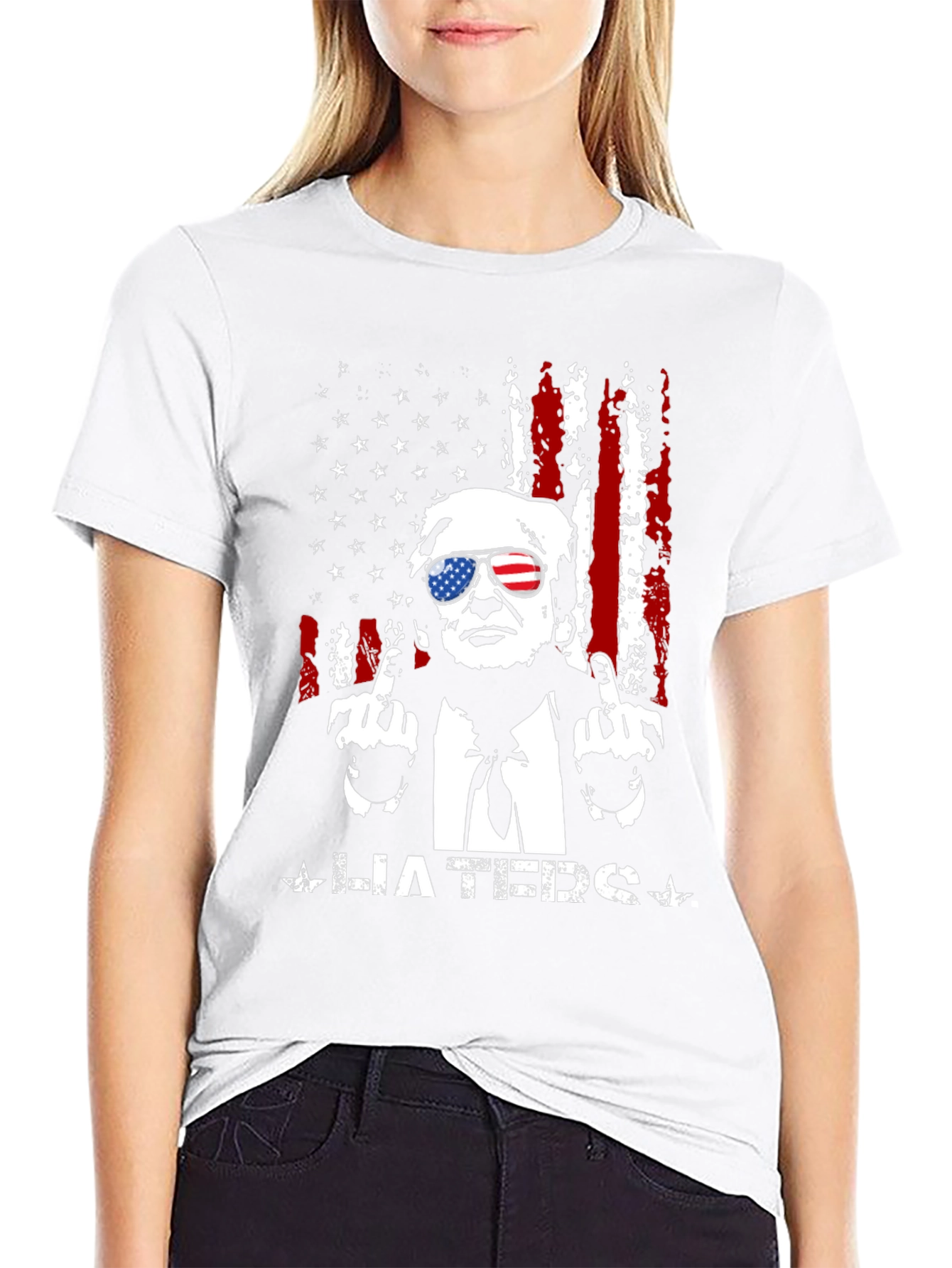Black Trump Haters Graphic T-Shirt - Patriotic Design view 9