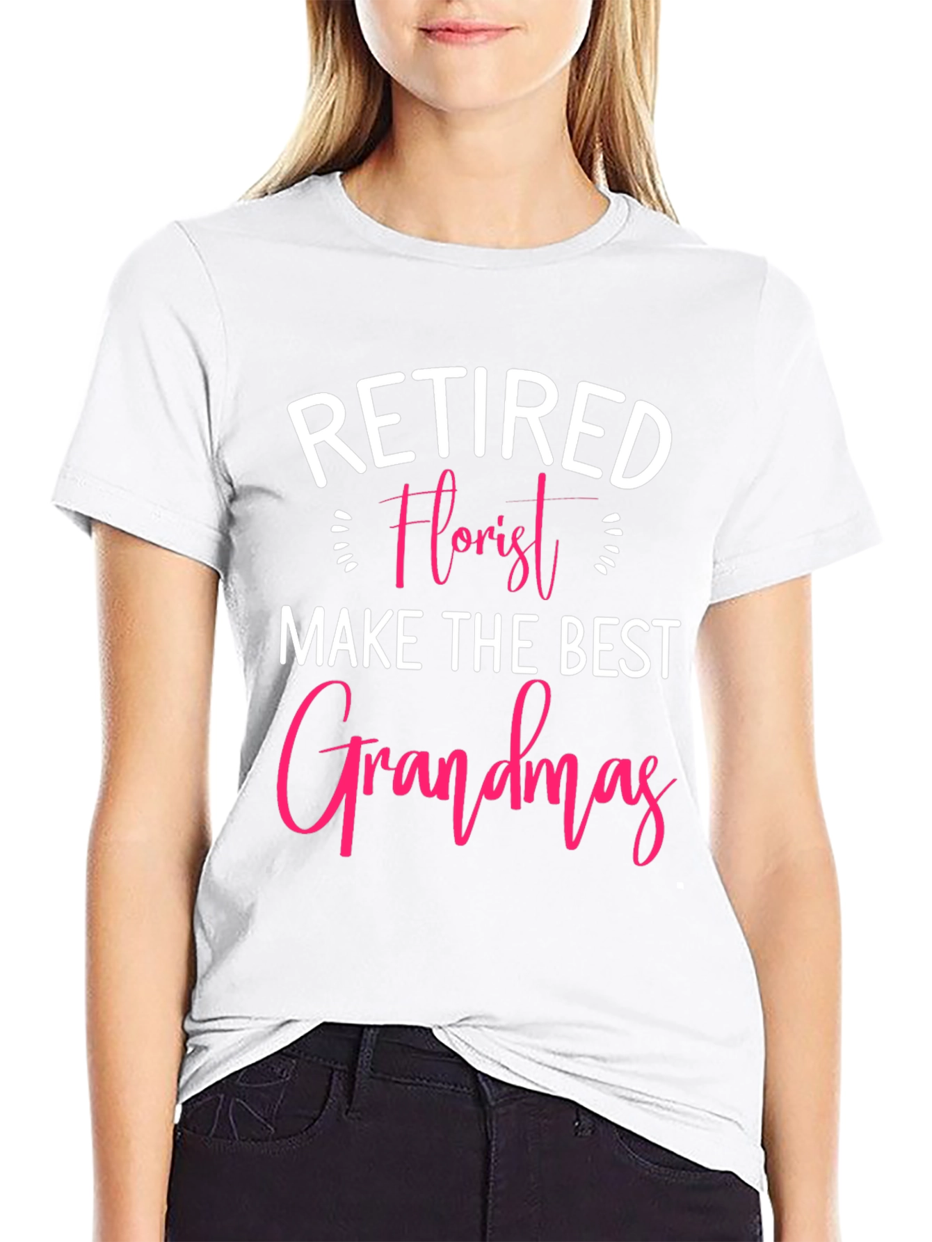 Black Retired Florist Grandma T-Shirt view 9