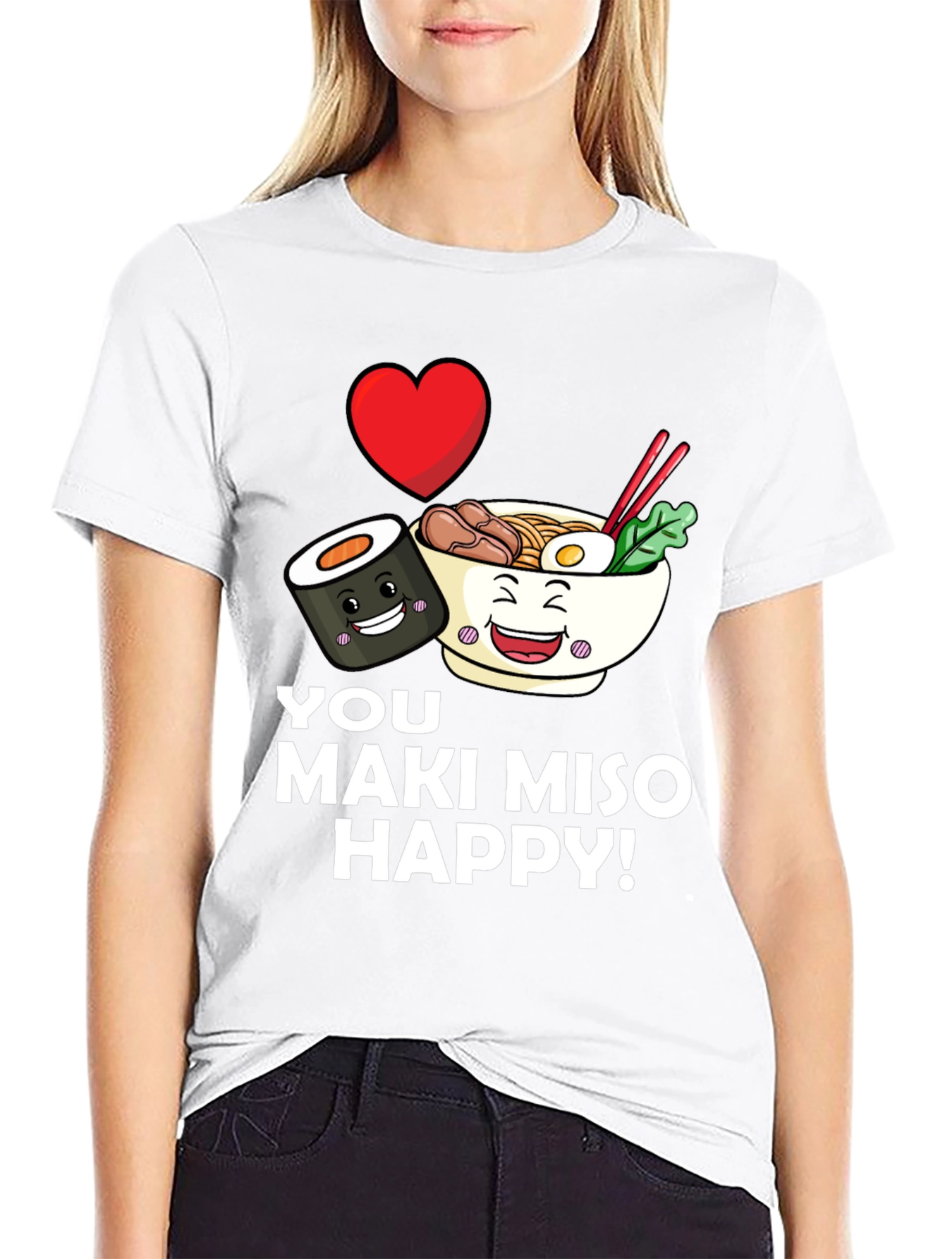 I Love Maki Miso Happy T-Shirt - Funny Foodie Tee - 9