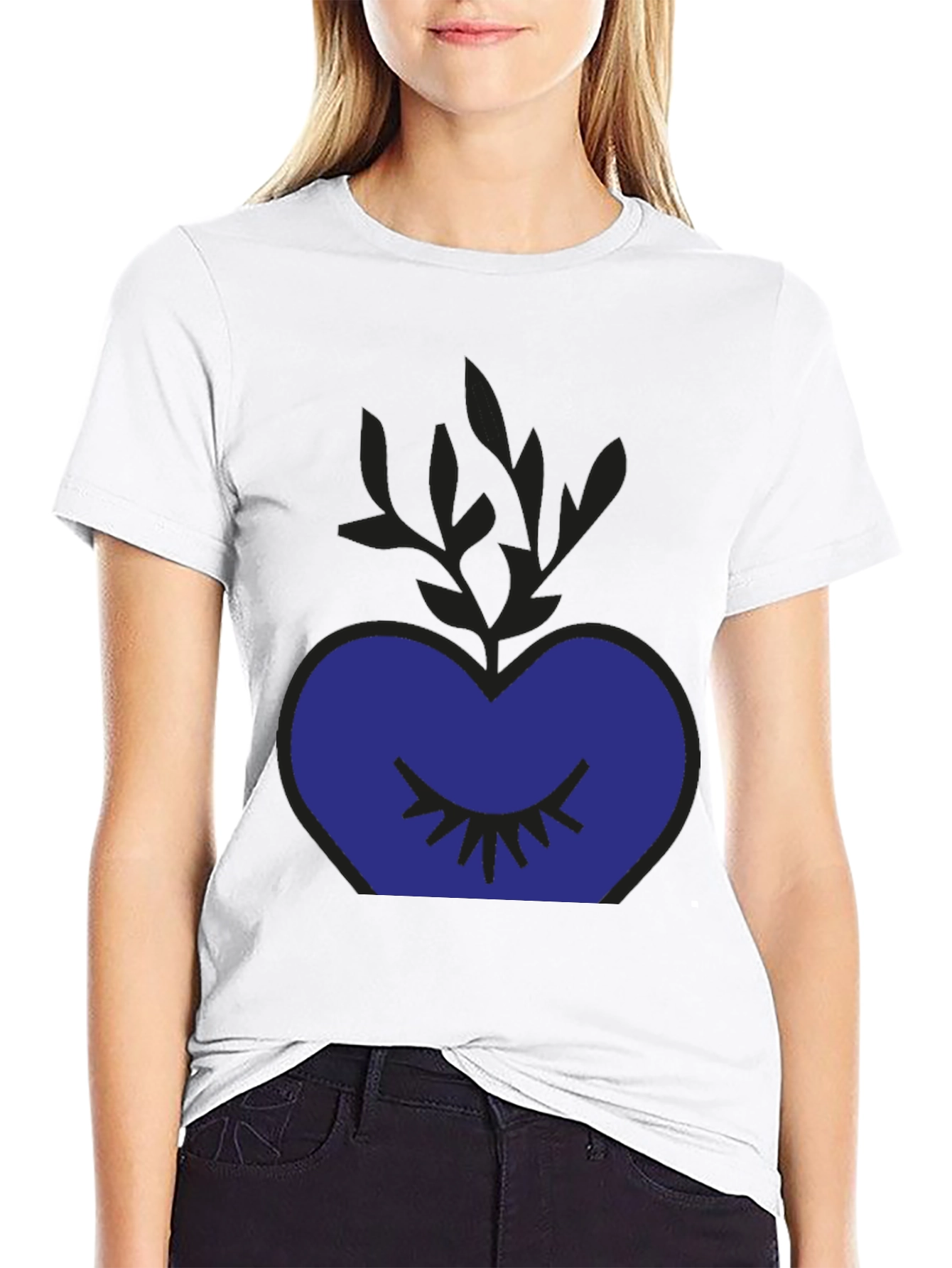 Black Mystic Heart Graphic Tee - Black Cotton Blend Shirt view 9