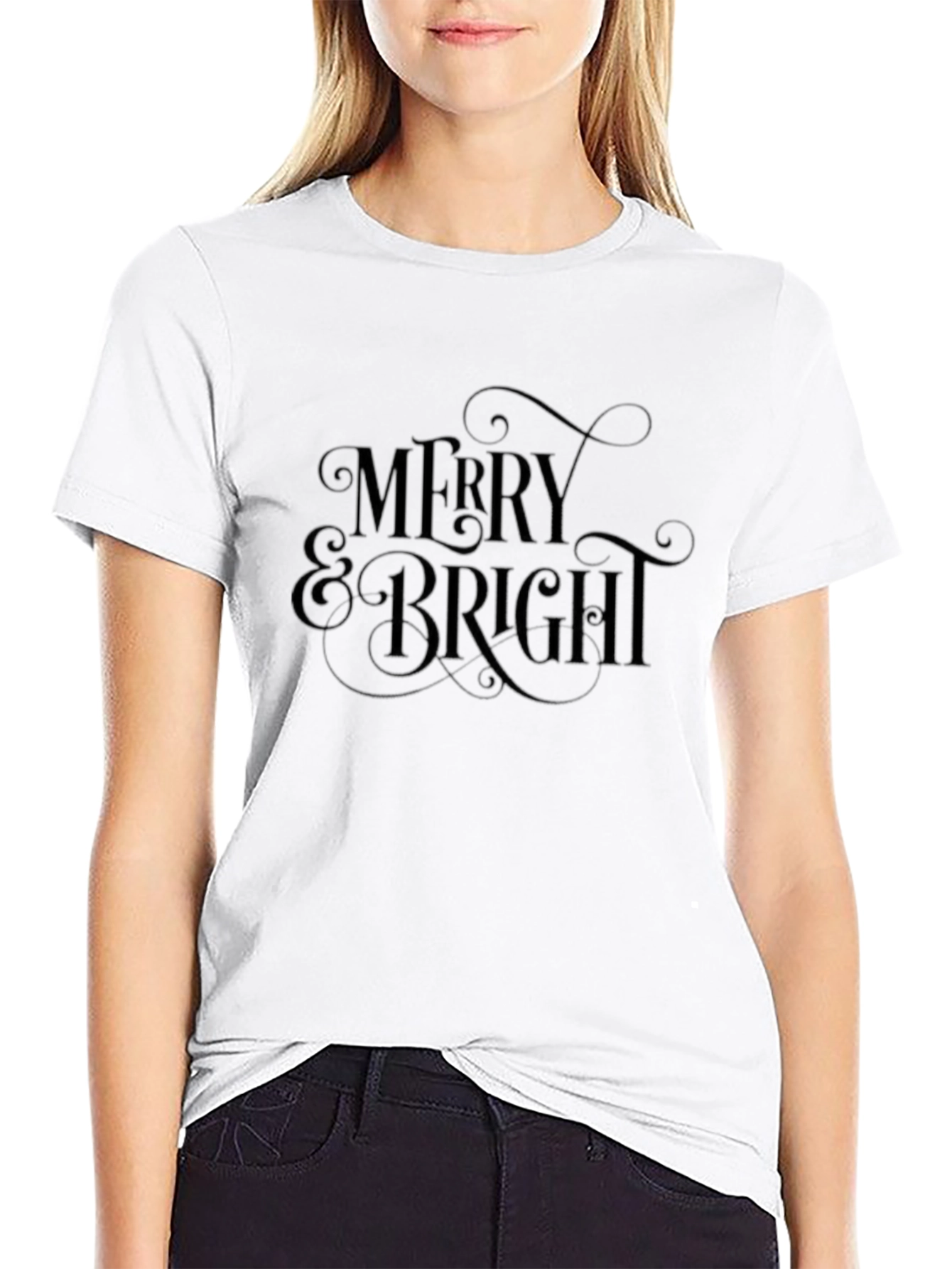 Black Merry & Bright Graphic T-Shirt - Holiday Season view 9
