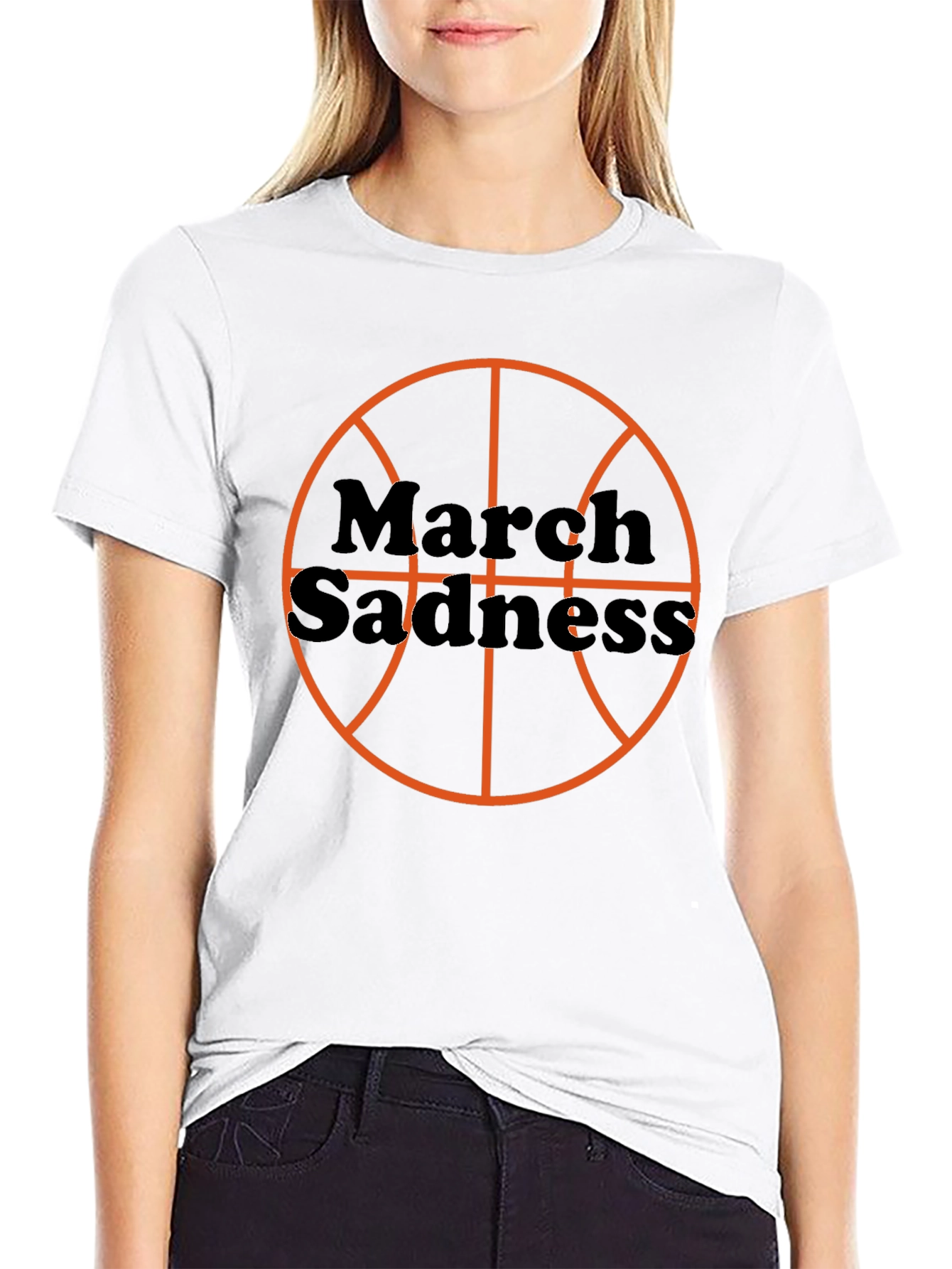 Black March Sadness Basketball T-Shirt view 9