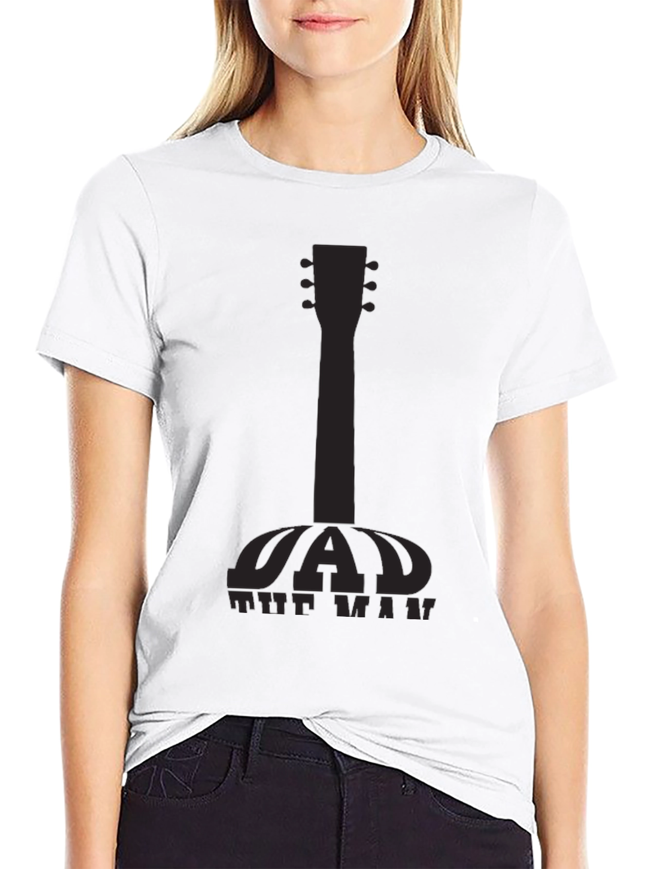 Black Dad The Man Guitar Graphic Tee view 9