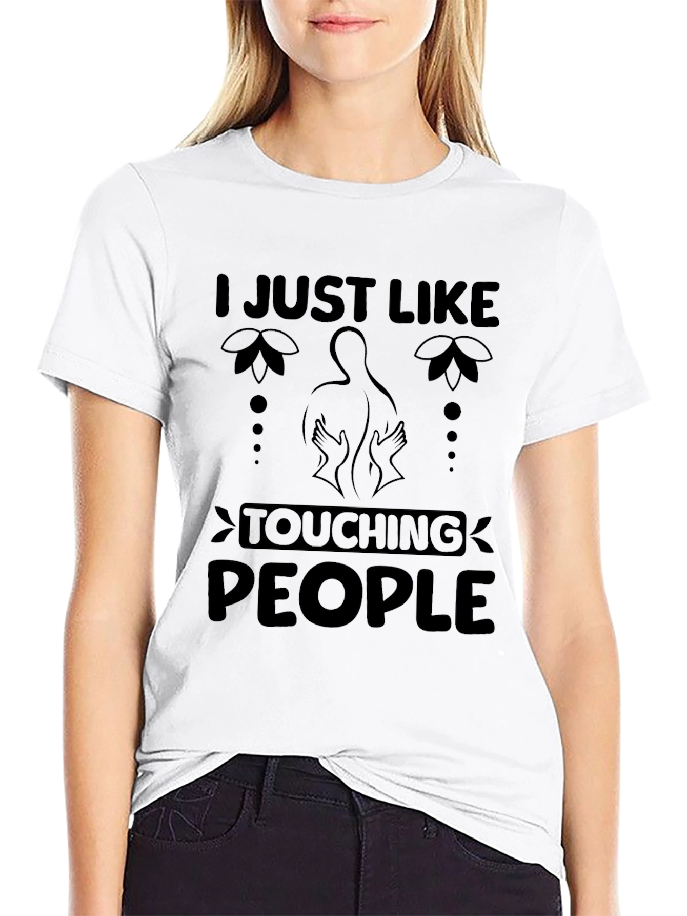 Black Touching People Massage Therapy T-Shirt view 9