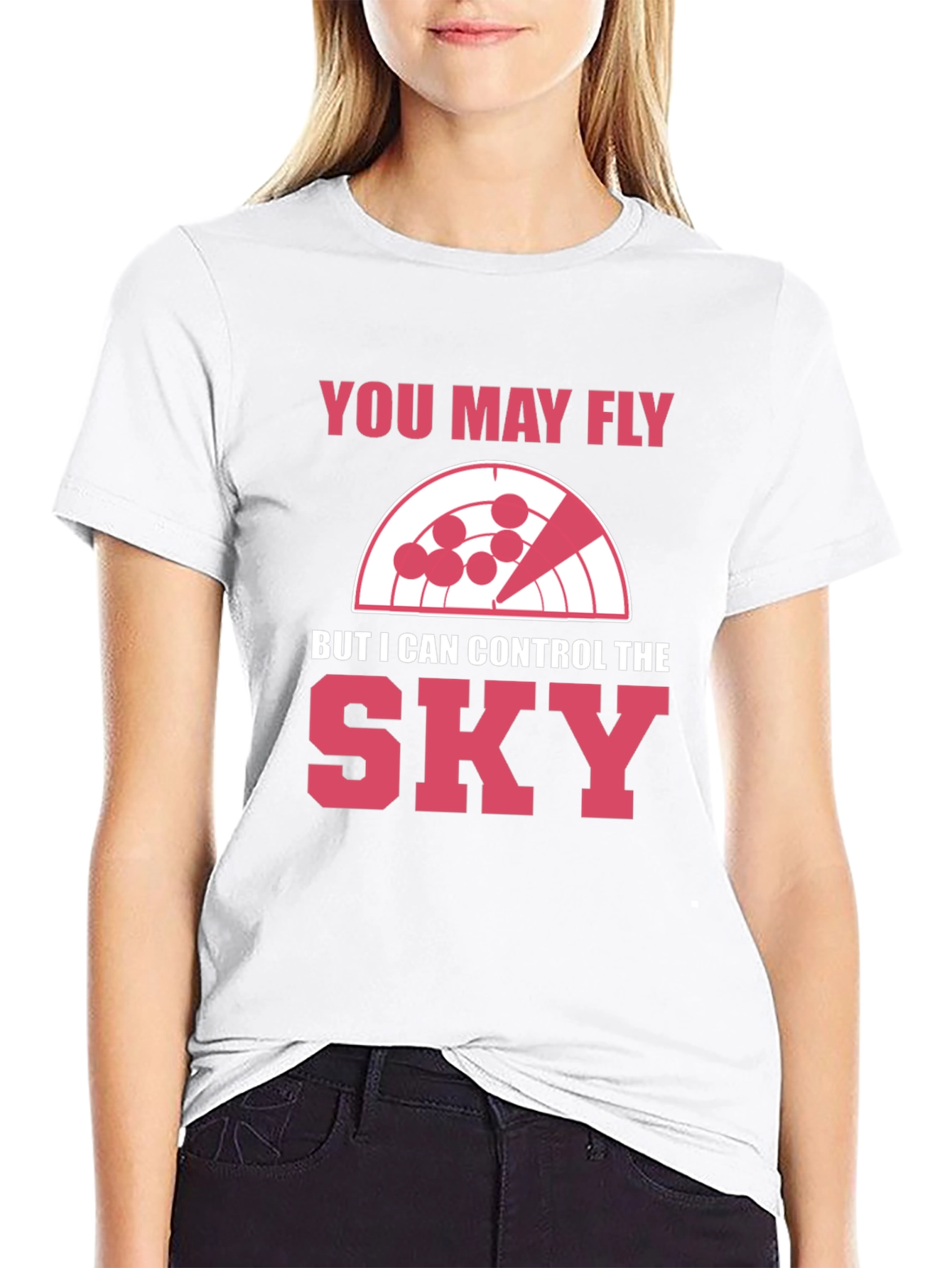 Black Control the Sky T-Shirt - Radar Design view 9