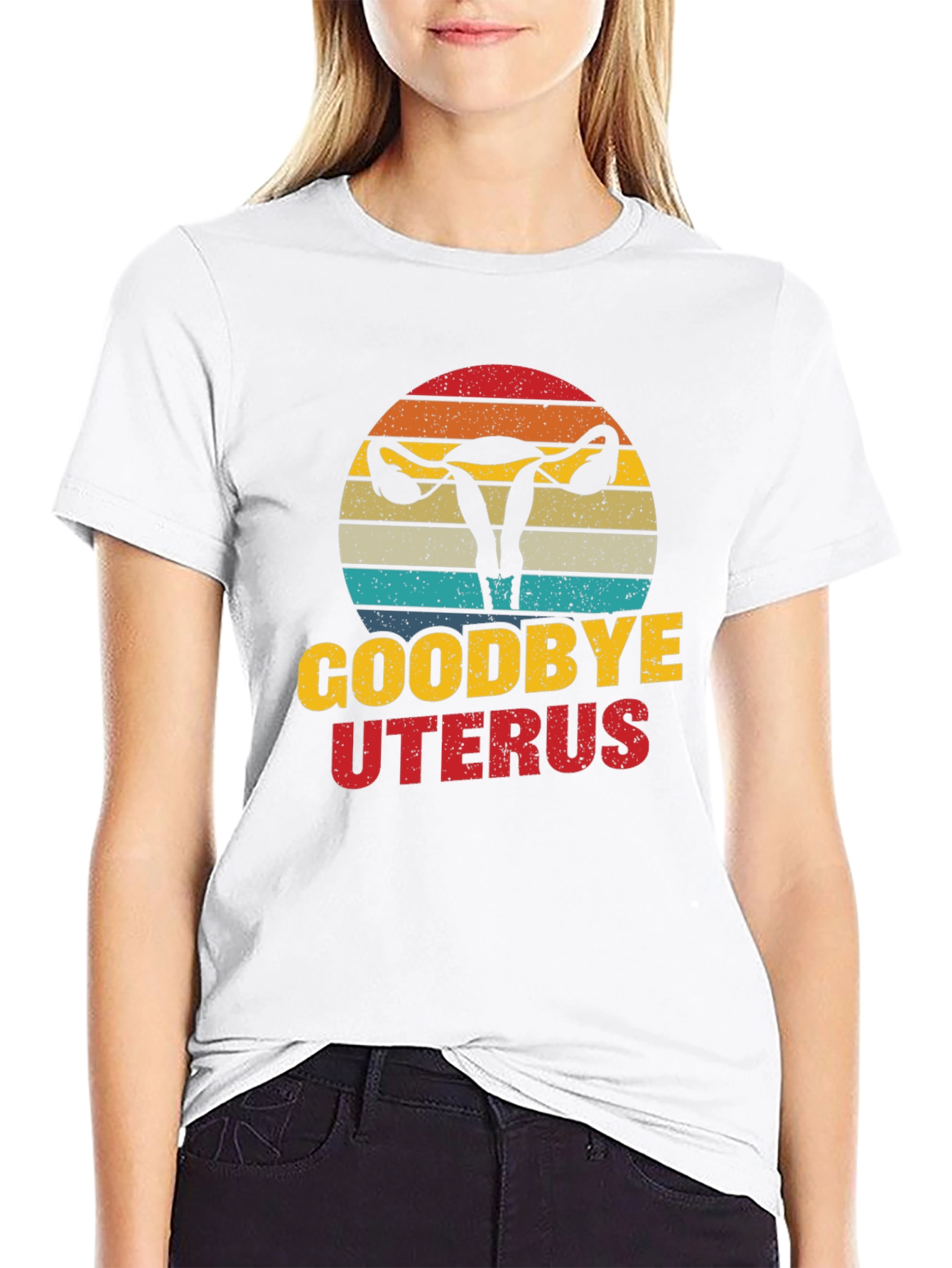 Black Goodbye Uterus Graphic T-Shirt Funny Hysterectomy Tee view 9