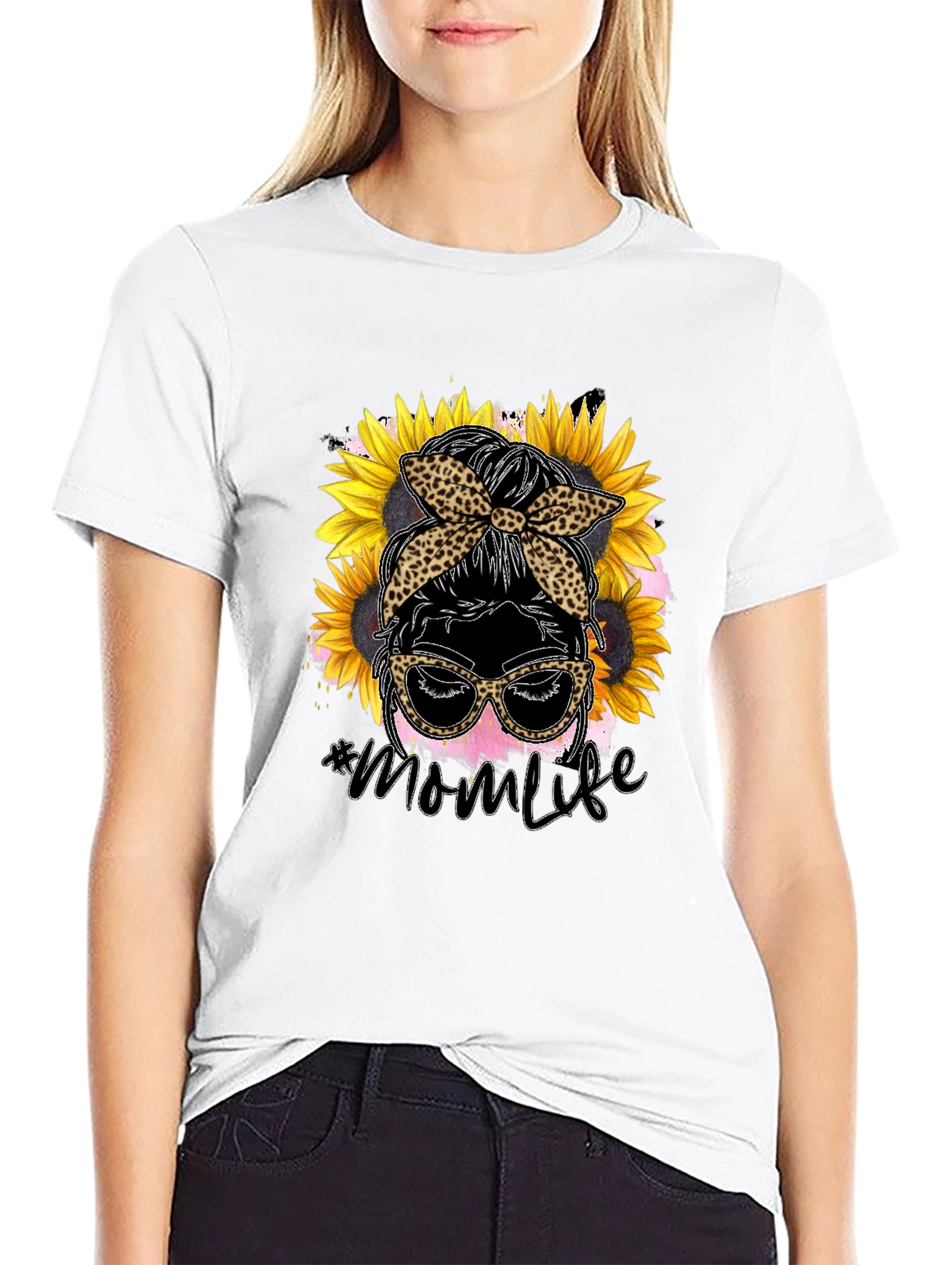 Black Mom Life Sunflower Graphic Tee view 9