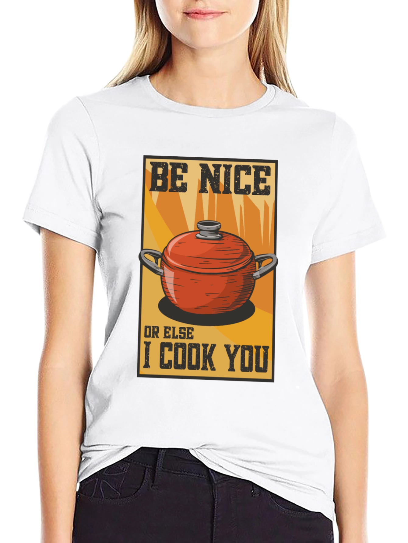 Black Be Nice or Else I Cook You Graphic Tee view 9