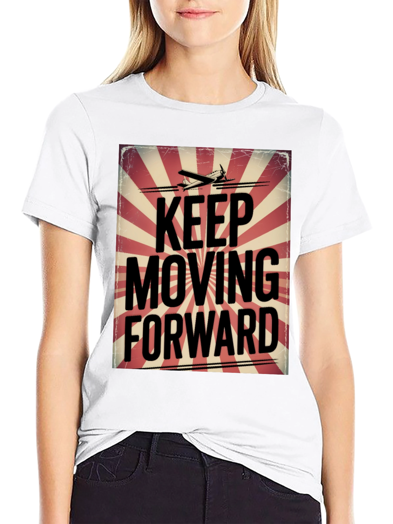 Black Keep Moving Forward Graphic Tee view 9
