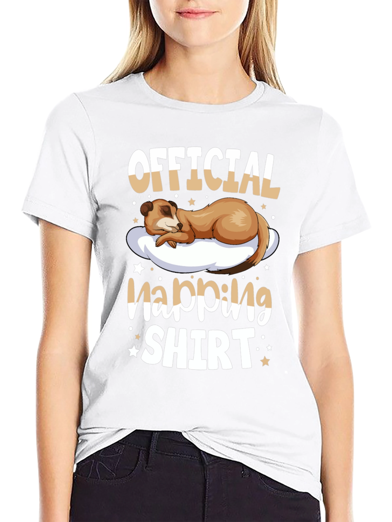Black Official Napping Shirt - Meerkat Sleep Tee view 9