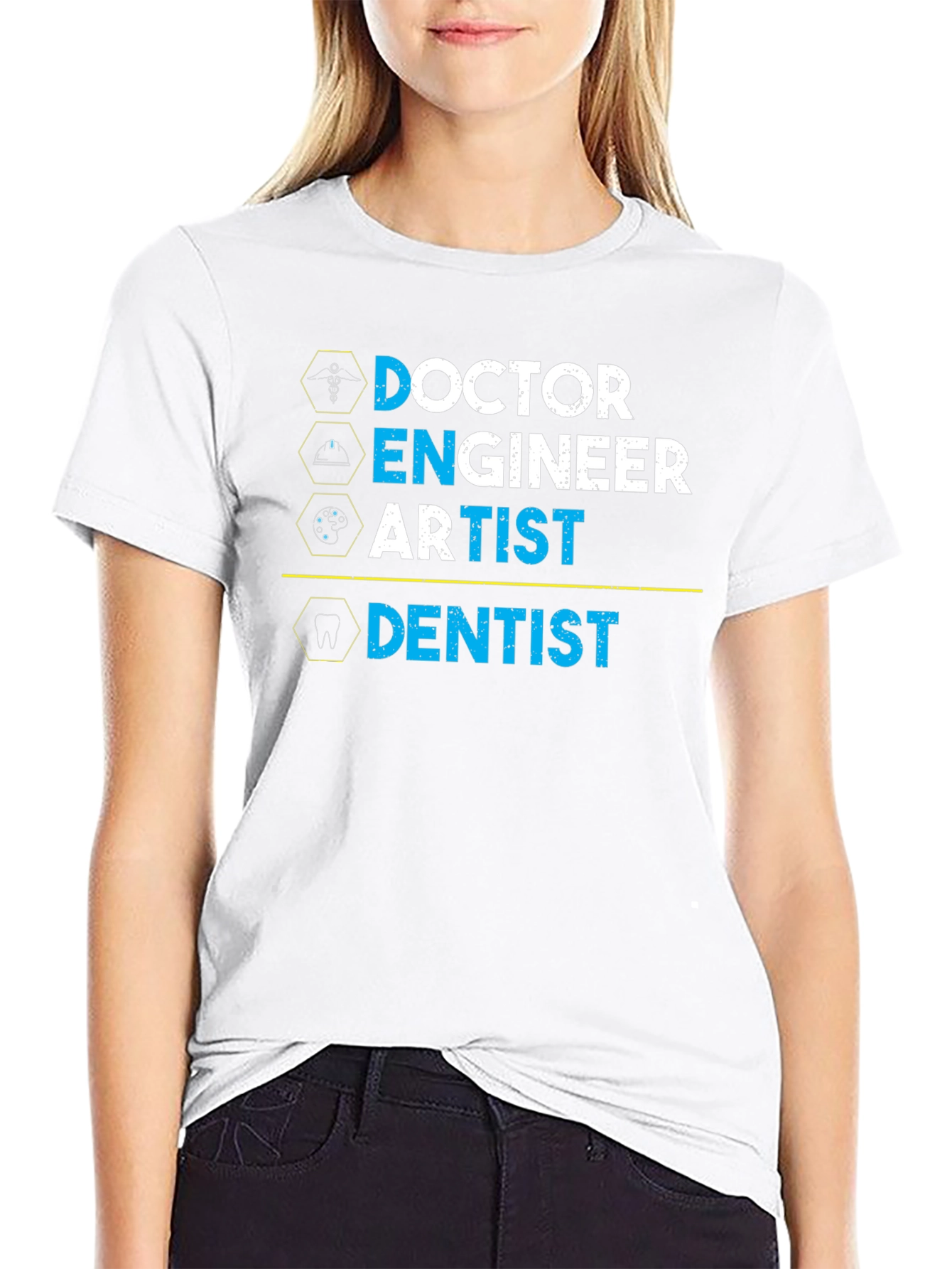 Black Doctor, Engineer, Artist, Dentist Graphic T-Shirt view 9
