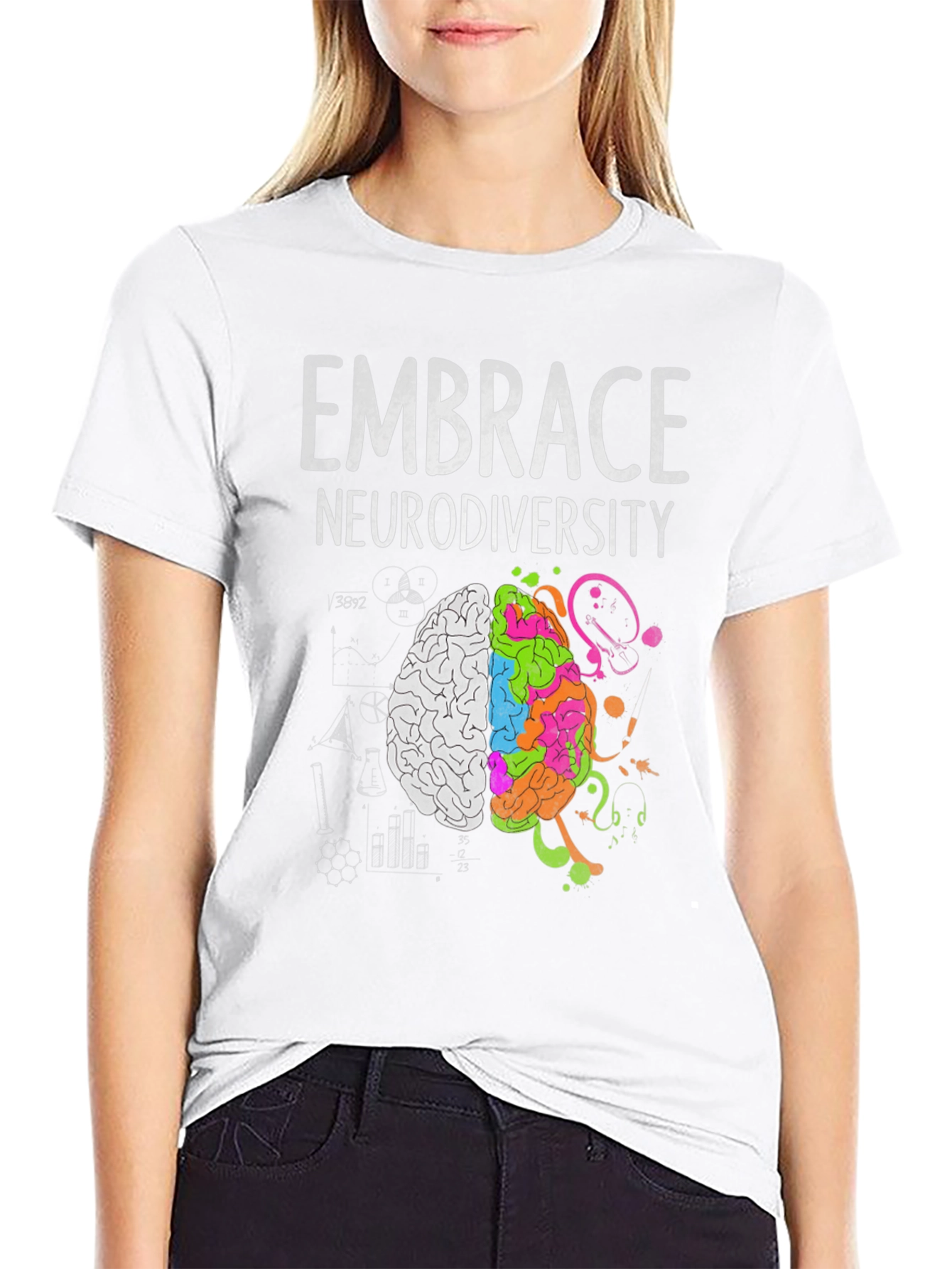 Black Embrace Neurodiversity Graphic Tee view 9