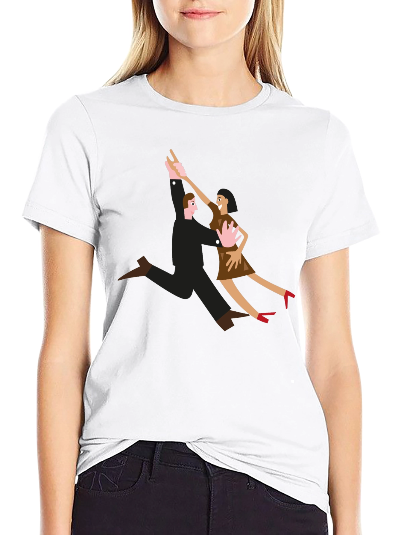 Black Dancing Couple Graphic T-Shirt view 9