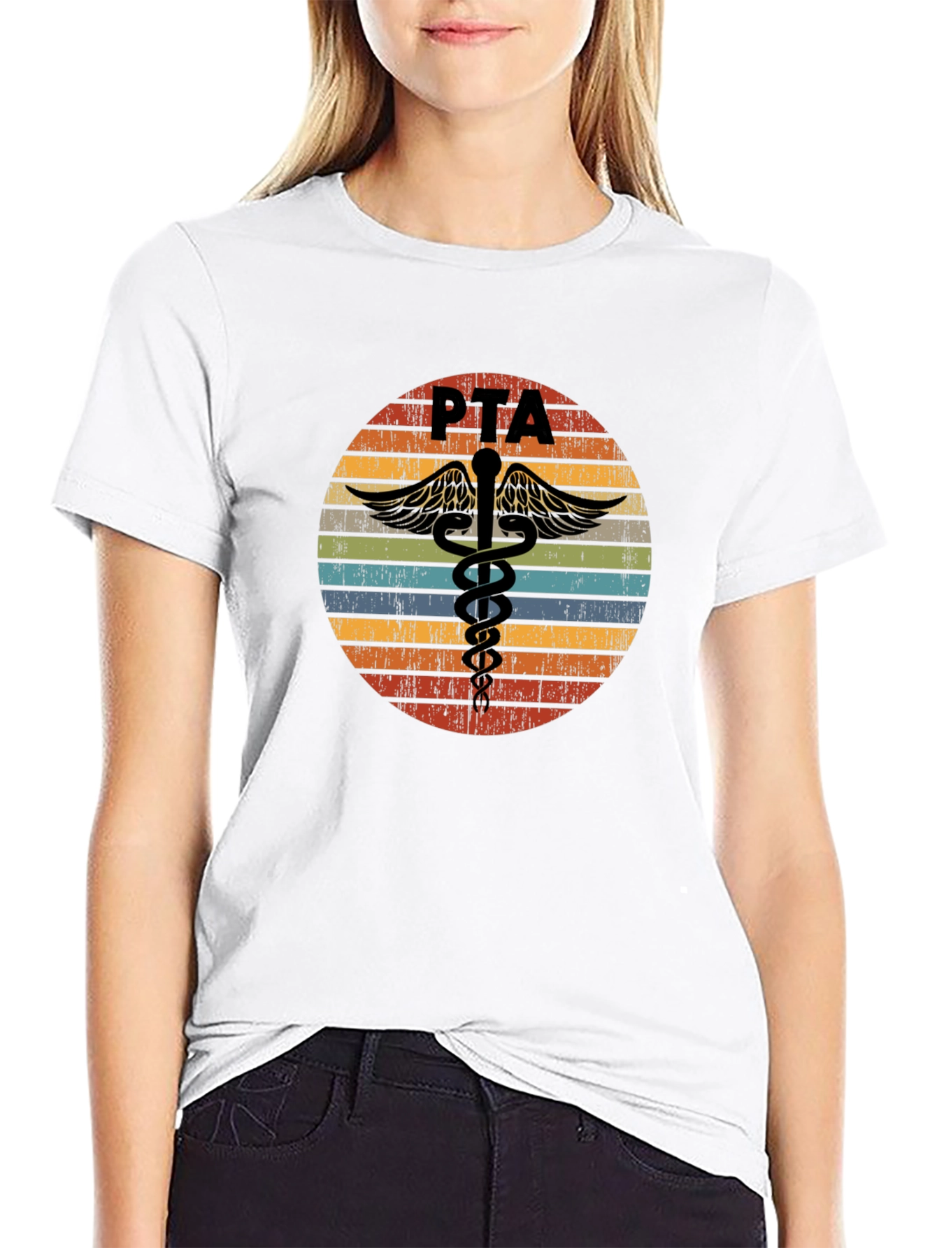 Black Vintage PTA Caduceus T-Shirt view 9