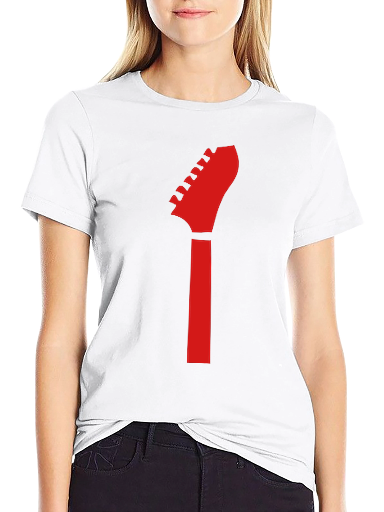 Black Guitar Headstock Graphic Tee - Rocker Style view 9