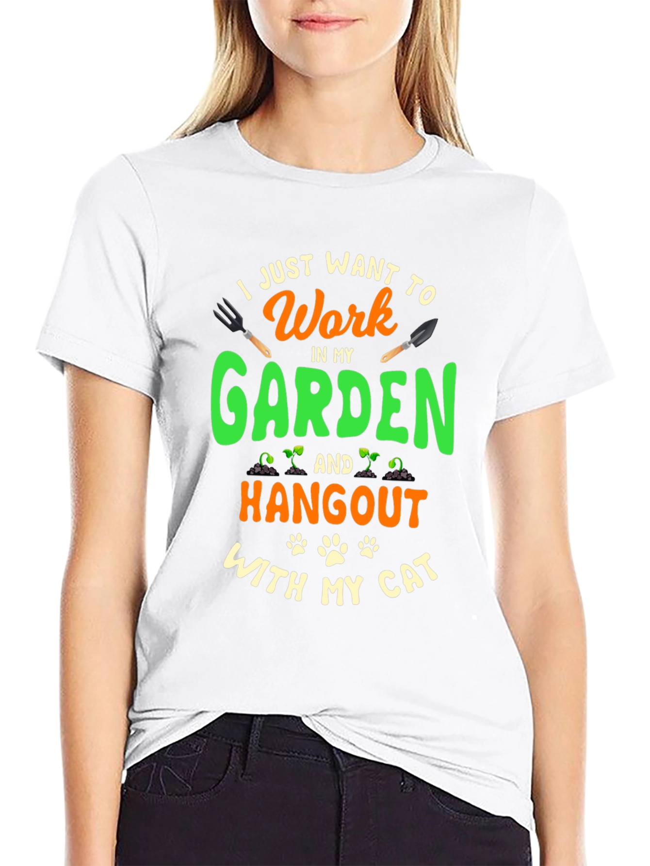 Black I Just Want To Work In My Garden T-Shirt view 9