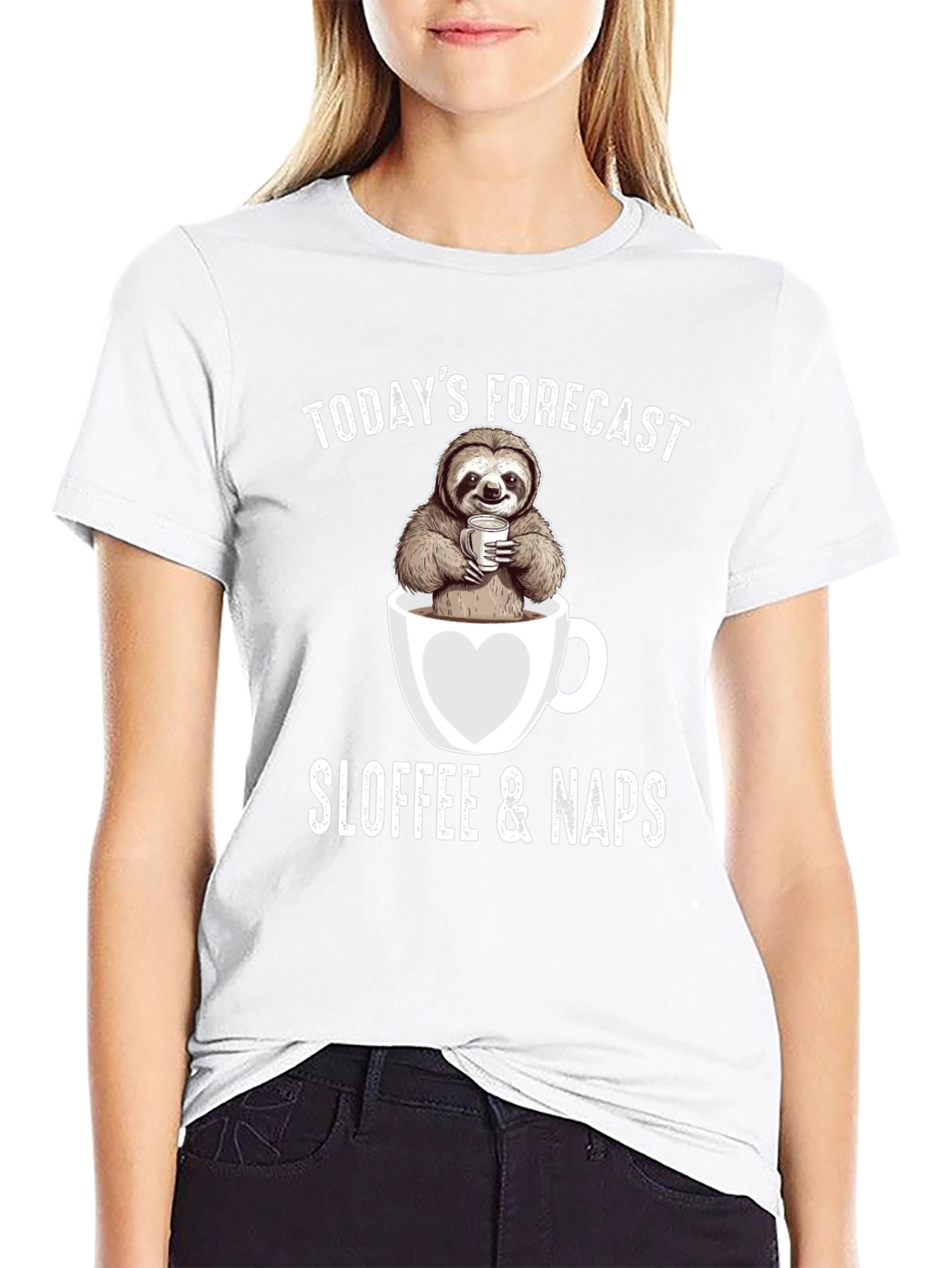 Black Sloth Coffee Nap Forecast T-Shirt view 9