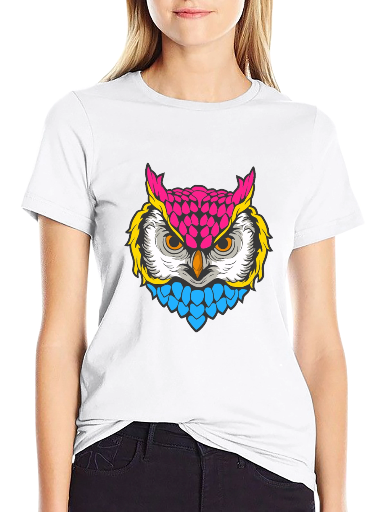 Black Neon Owl Graphic T-Shirt - Bold & Stylish view 9
