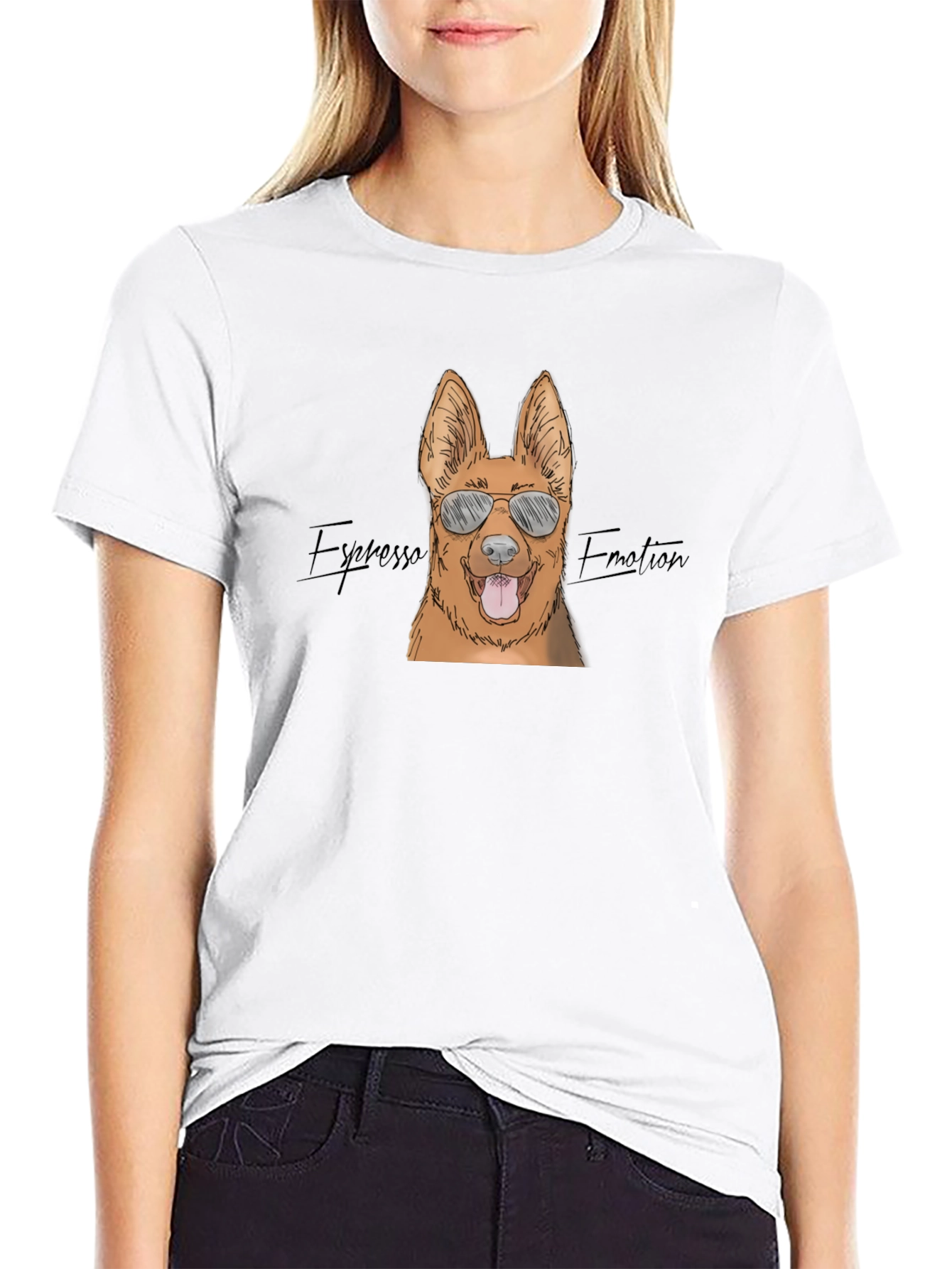 Black Cool Dog T-Shirt - Espresso Emotion Graphic Tee view 9