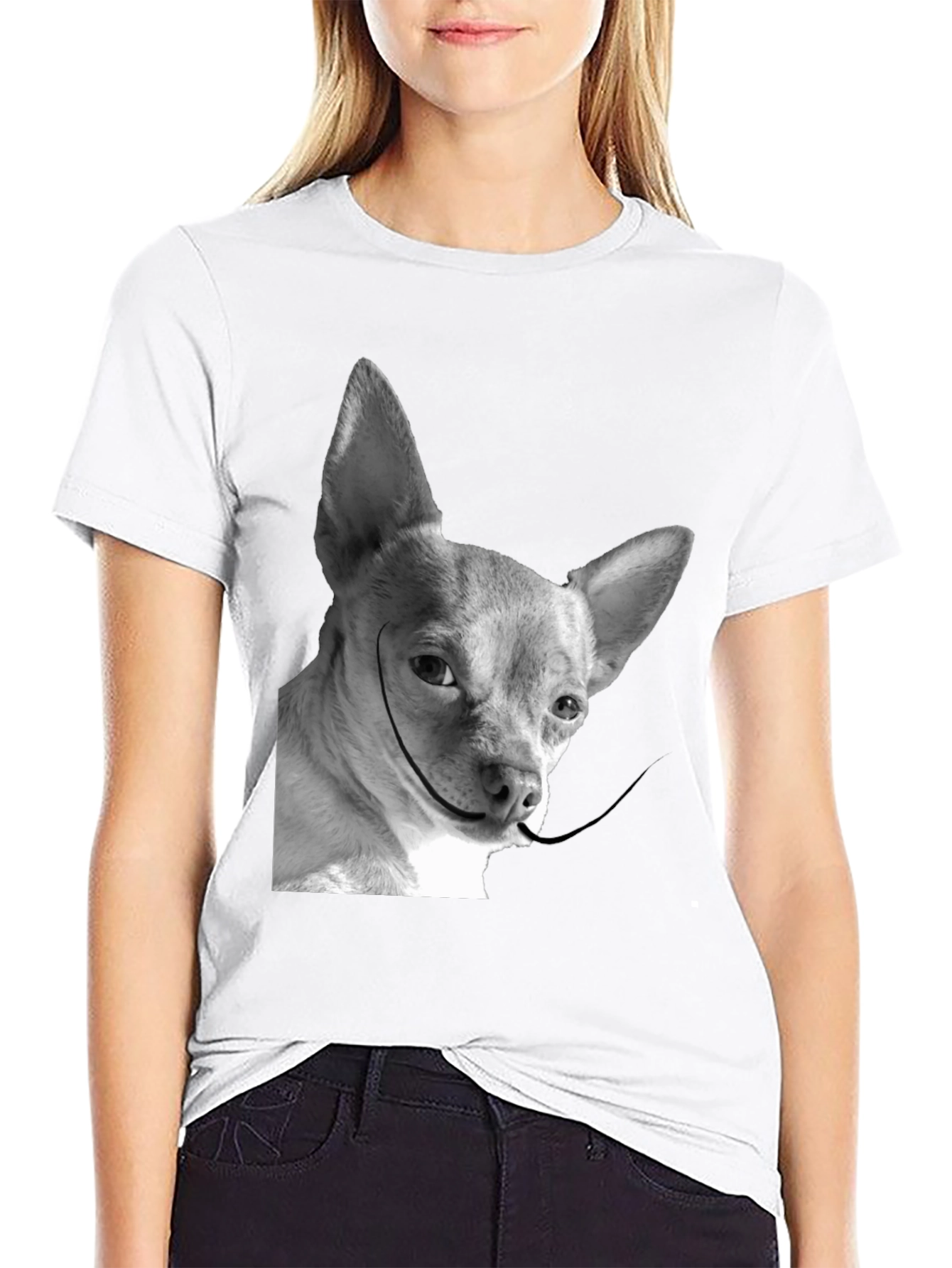 Black Dali Dog T-Shirt: Quirky Chihuahua Tee view 9