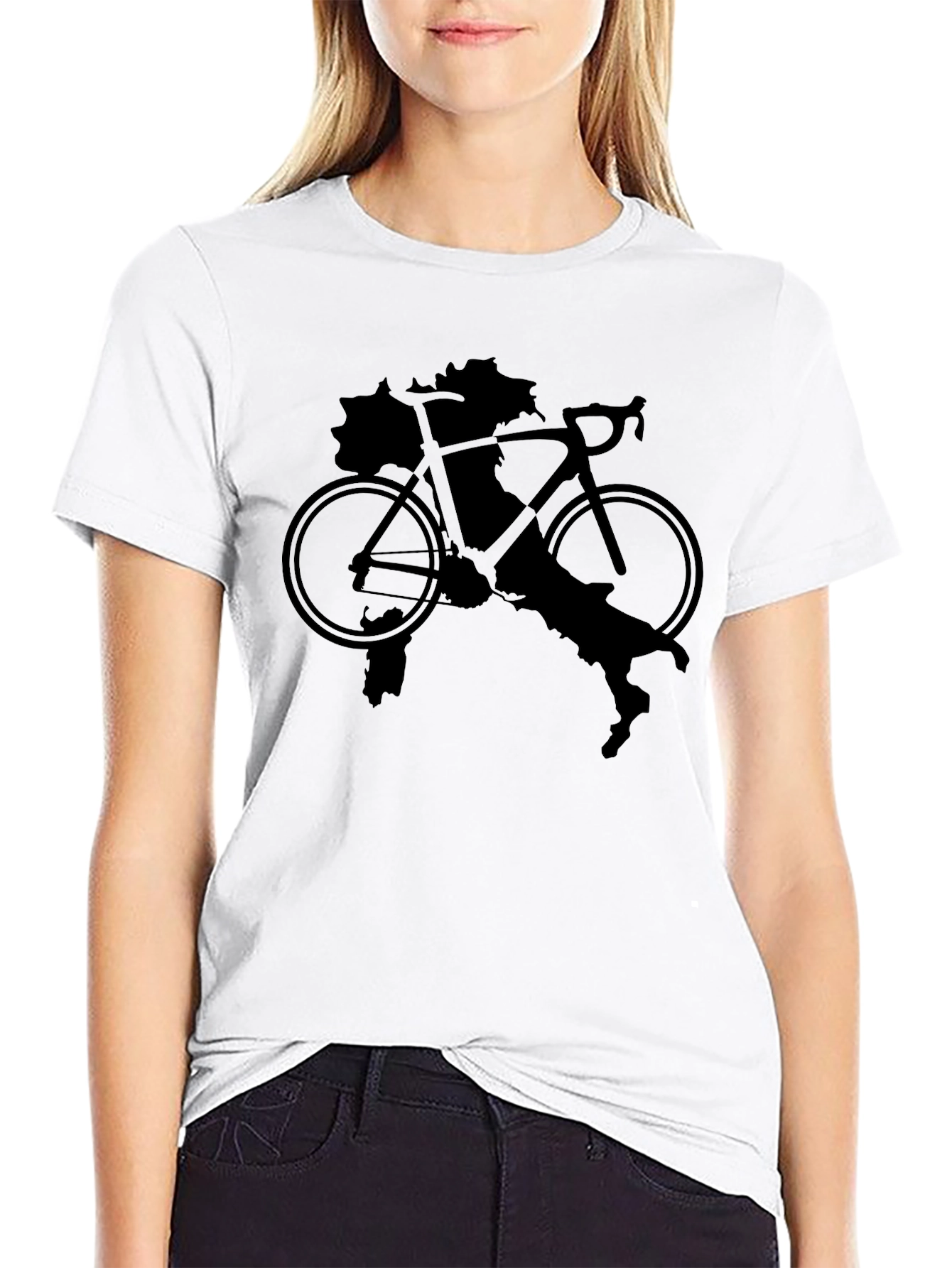 Black Italy Bike Silhouette T-Shirt view 9