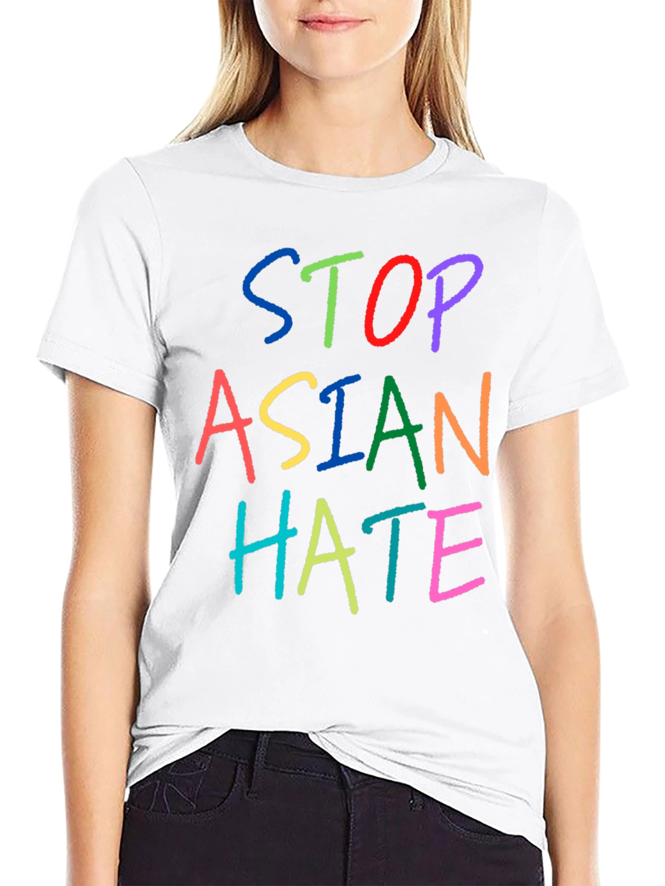 Black Stop Asian Hate Black T-Shirt view 9