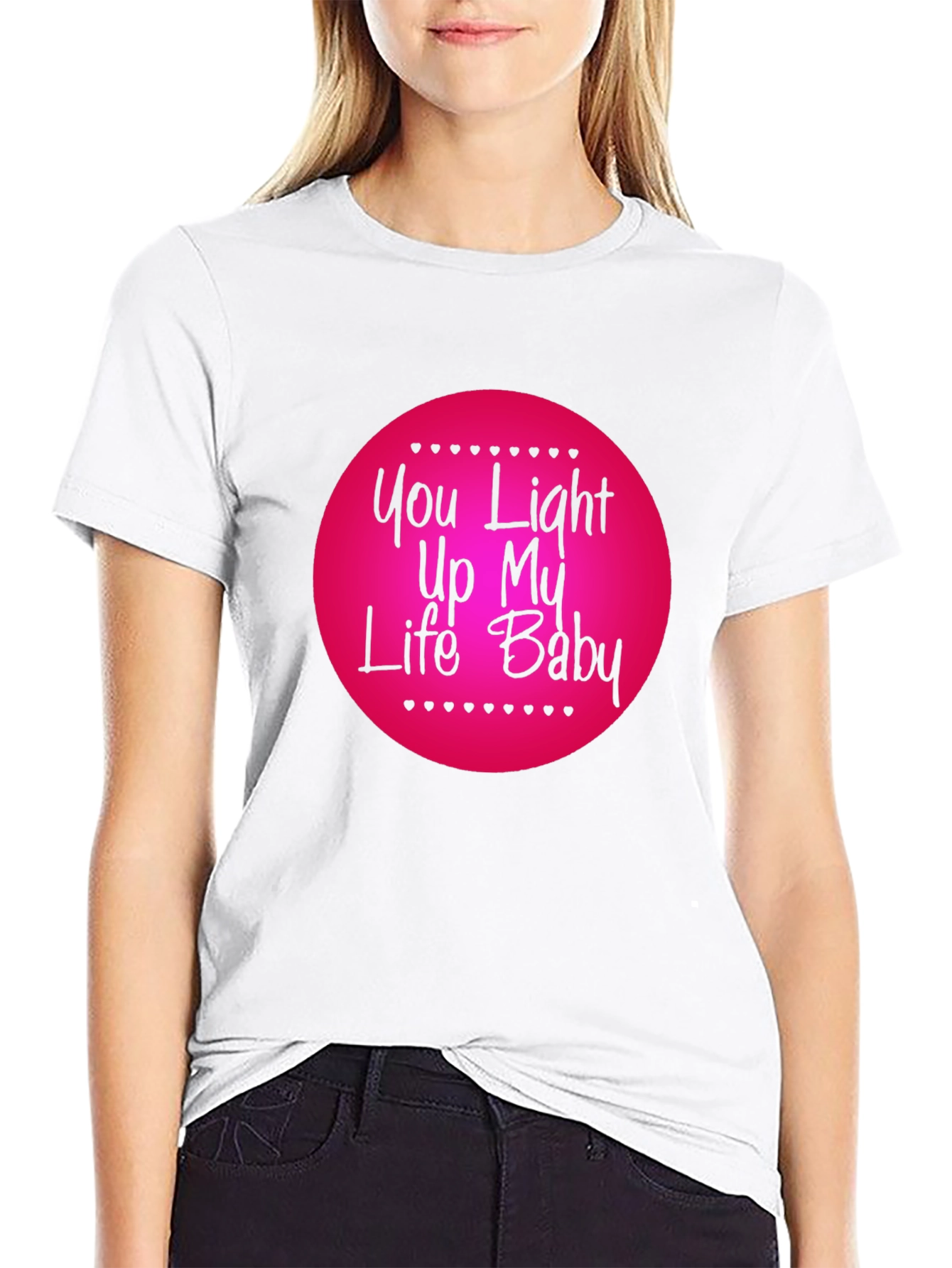 Black You Light Up My Life Baby T-Shirt - Romantic Graphic Tee view 9