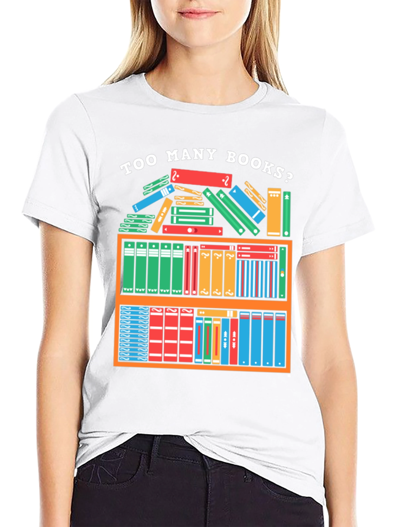 Black Too Many Books T-Shirt - Reader Gift view 9