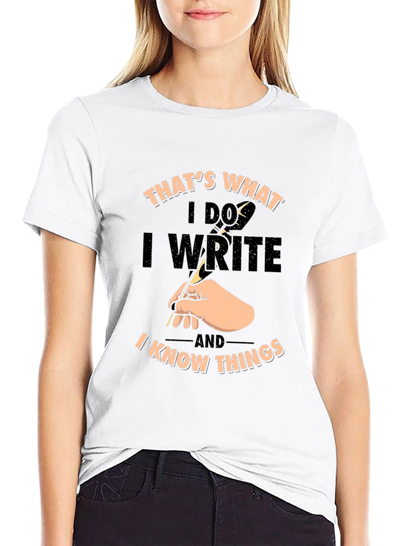 Black I Write & Know Things Graphic Tee view 9