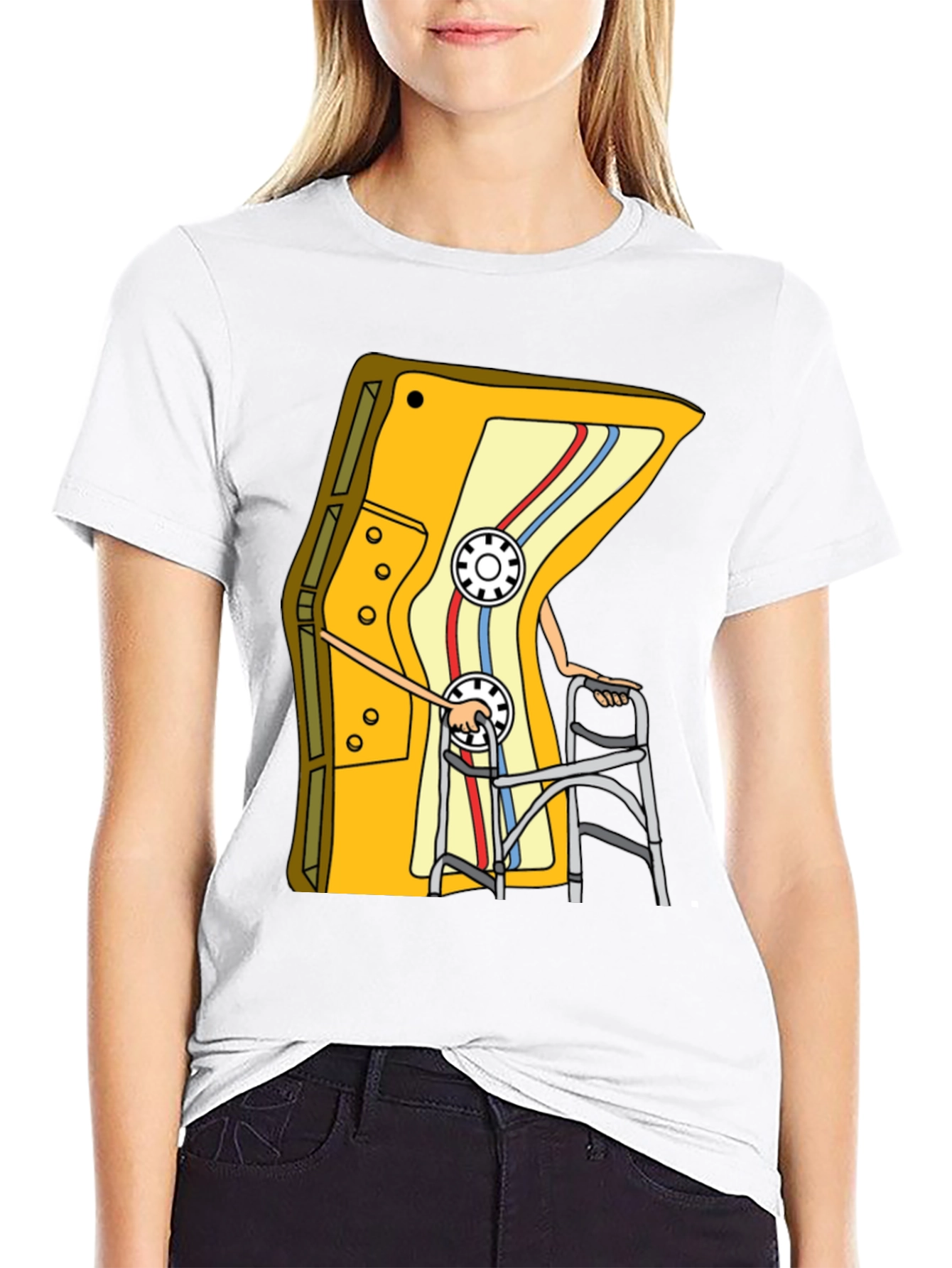 Black Cassette Tape Walker Graphic Tee - Retro Style Shirt view 9