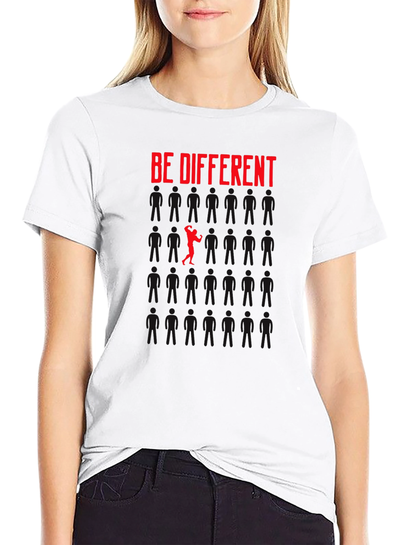 Black Be Different Graphic T-Shirt view 9