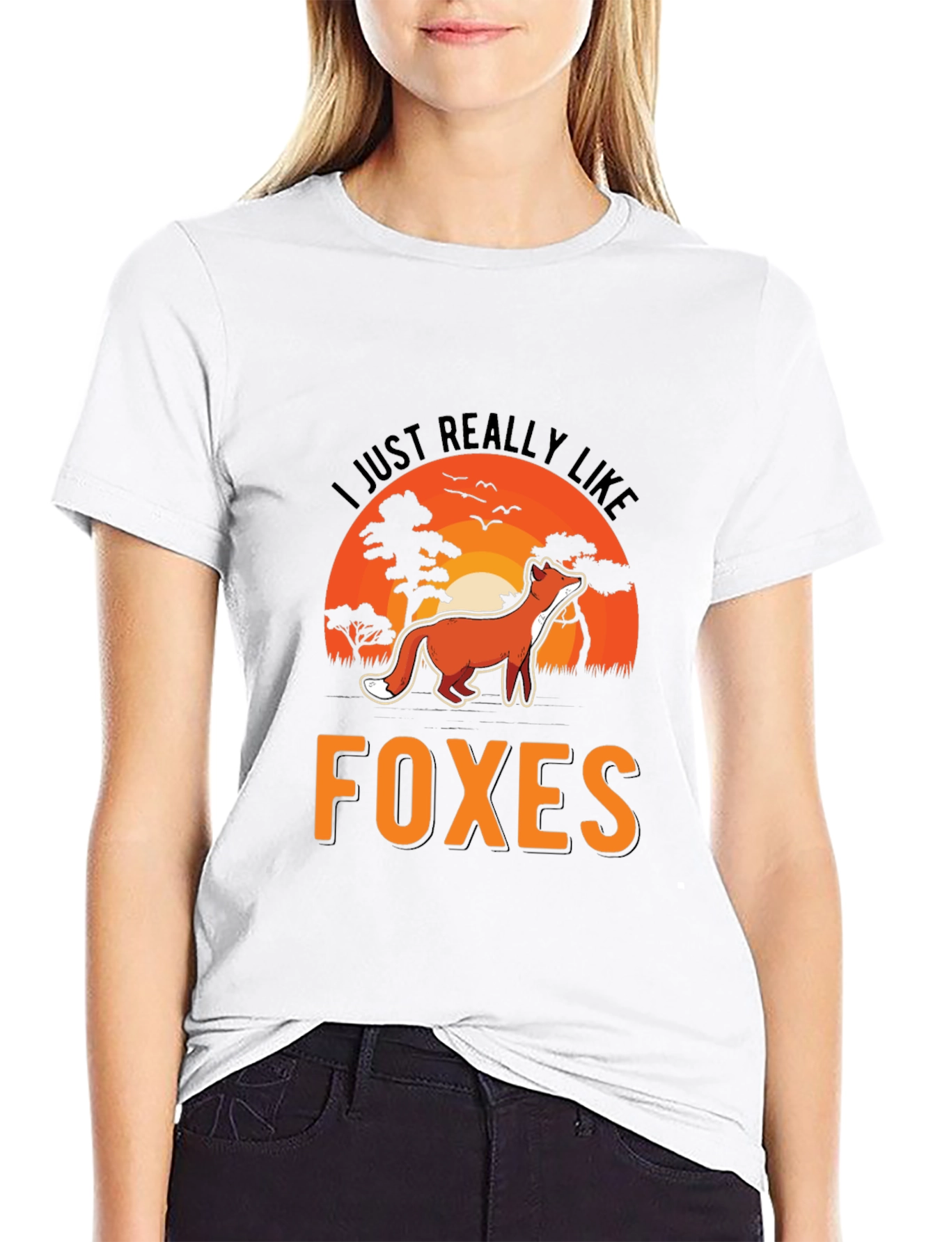 Black Fox Lover T-Shirt: I Just Really Like Foxes view 9