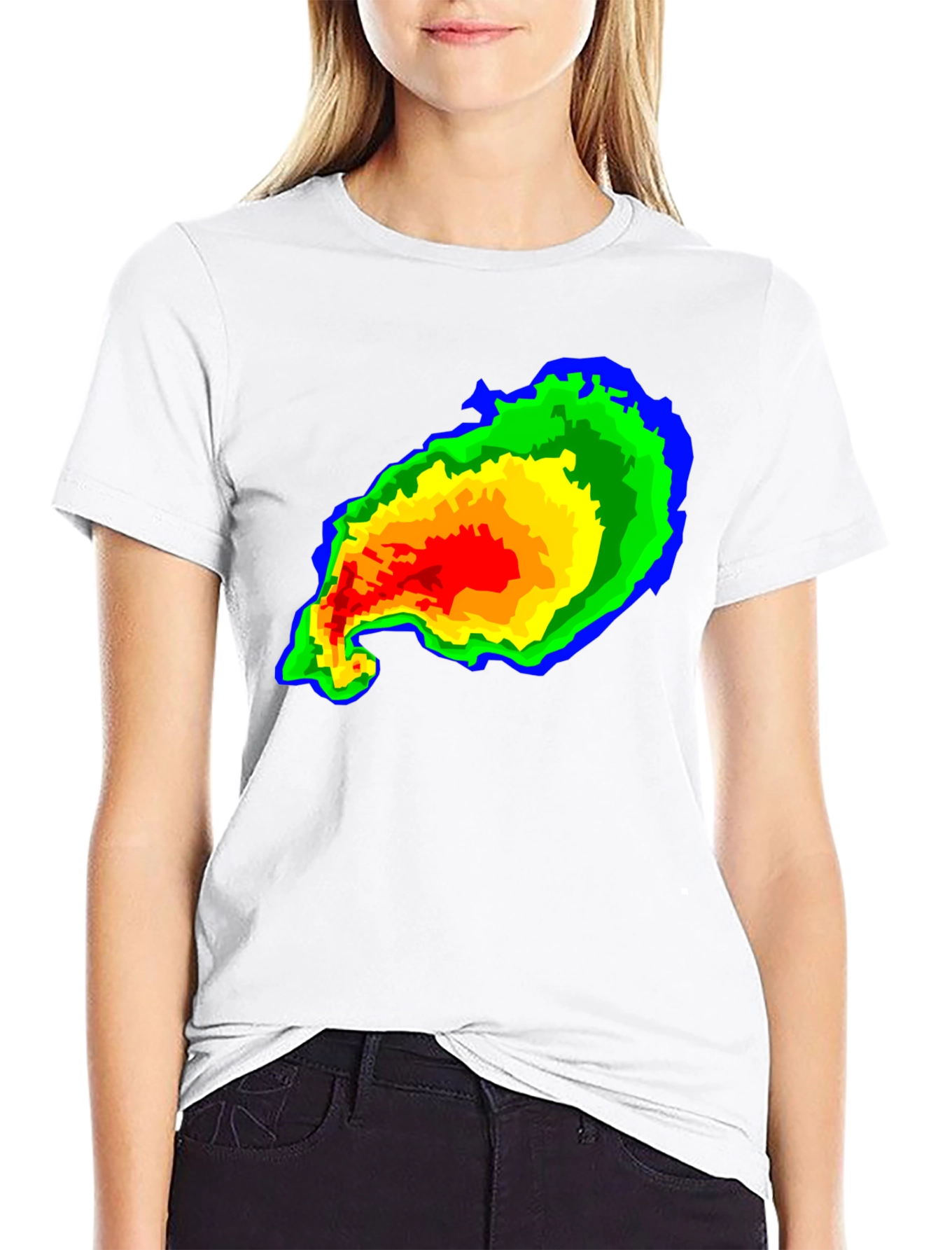 Black Weather Radar Graphic T-Shirt view 9