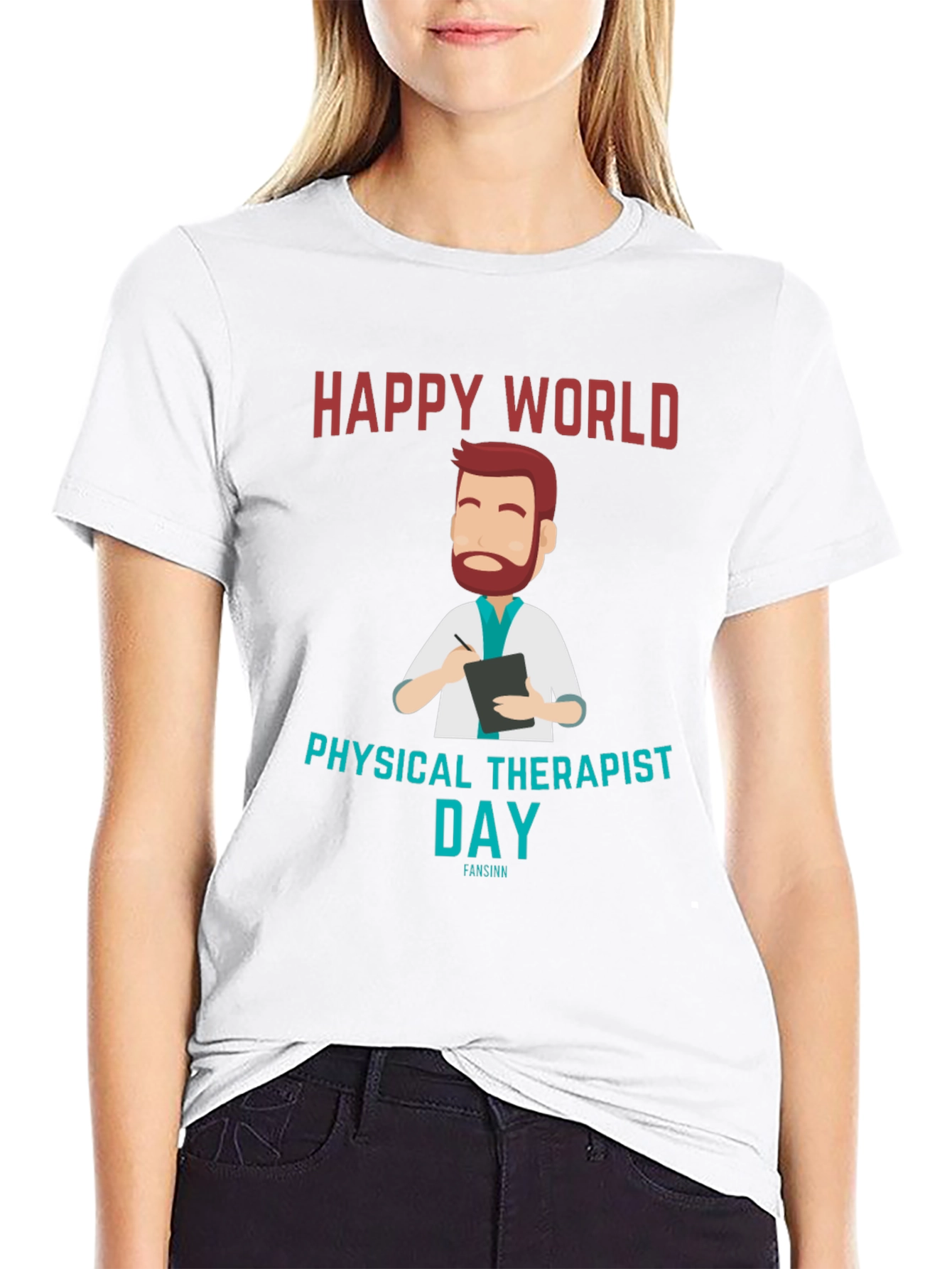 Black Happy World Physical Therapist Day Black T-Shirt view 9