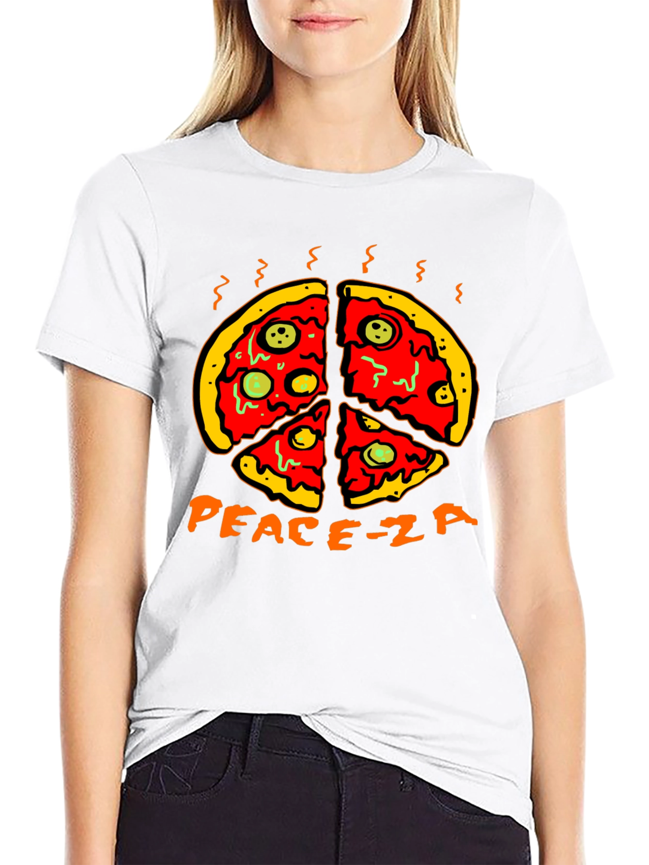 Black Peace-za Pizza Graphic Tee view 9