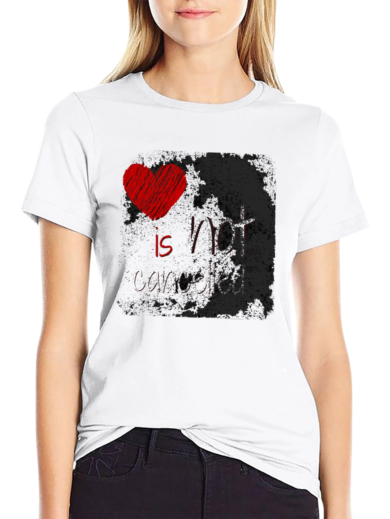 Black Love Is Not Cancelled Graphic Tee - Black view 9