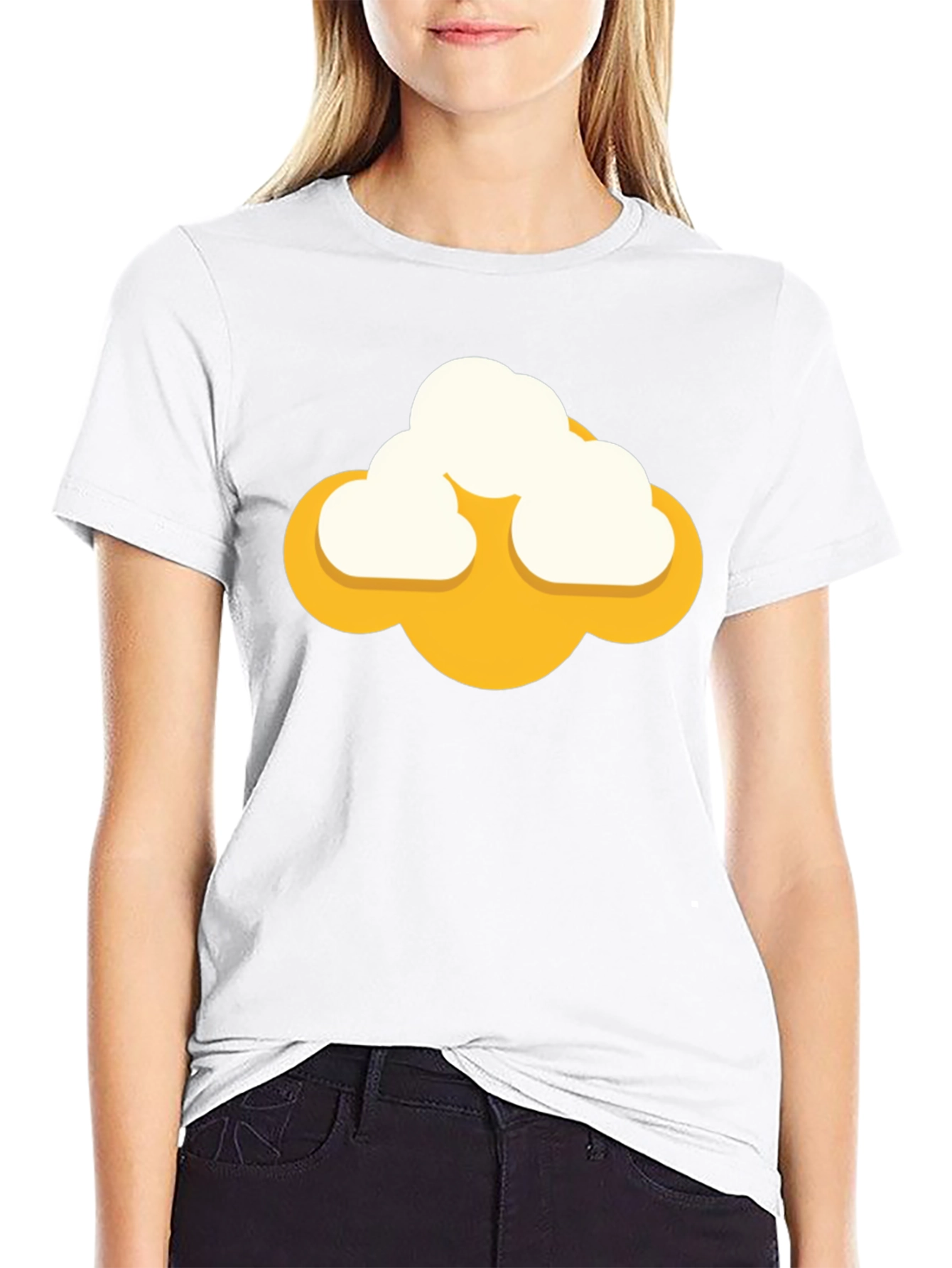 Black Cartoon Cloud Graphic Tee - Mens Black Short Sleeve Shirt view 9