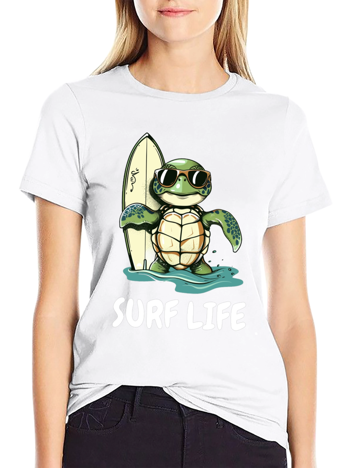 Black Surf Life Turtle Graphic Tee - Beach Ready! view 9
